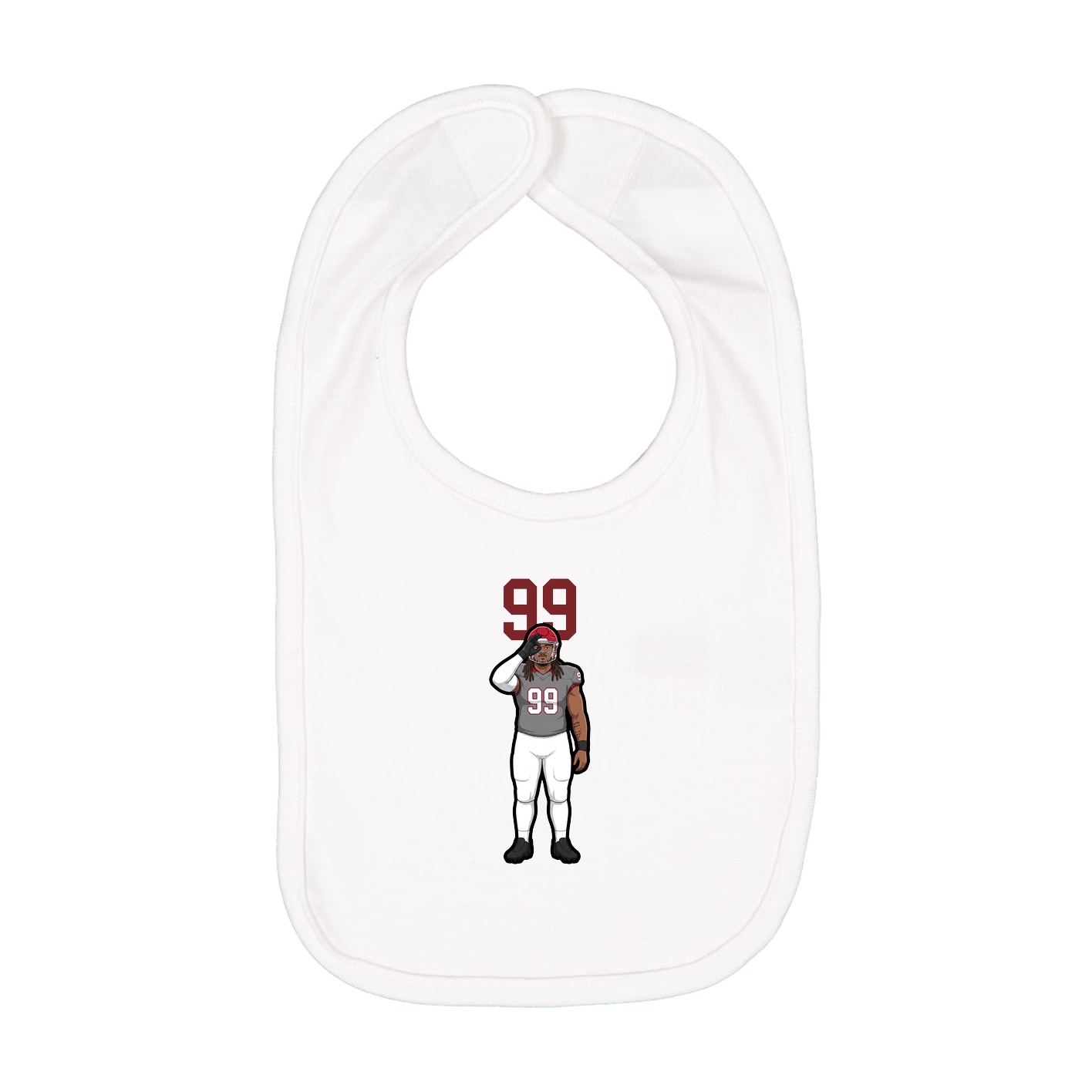 Infant Bib — Number Top in White