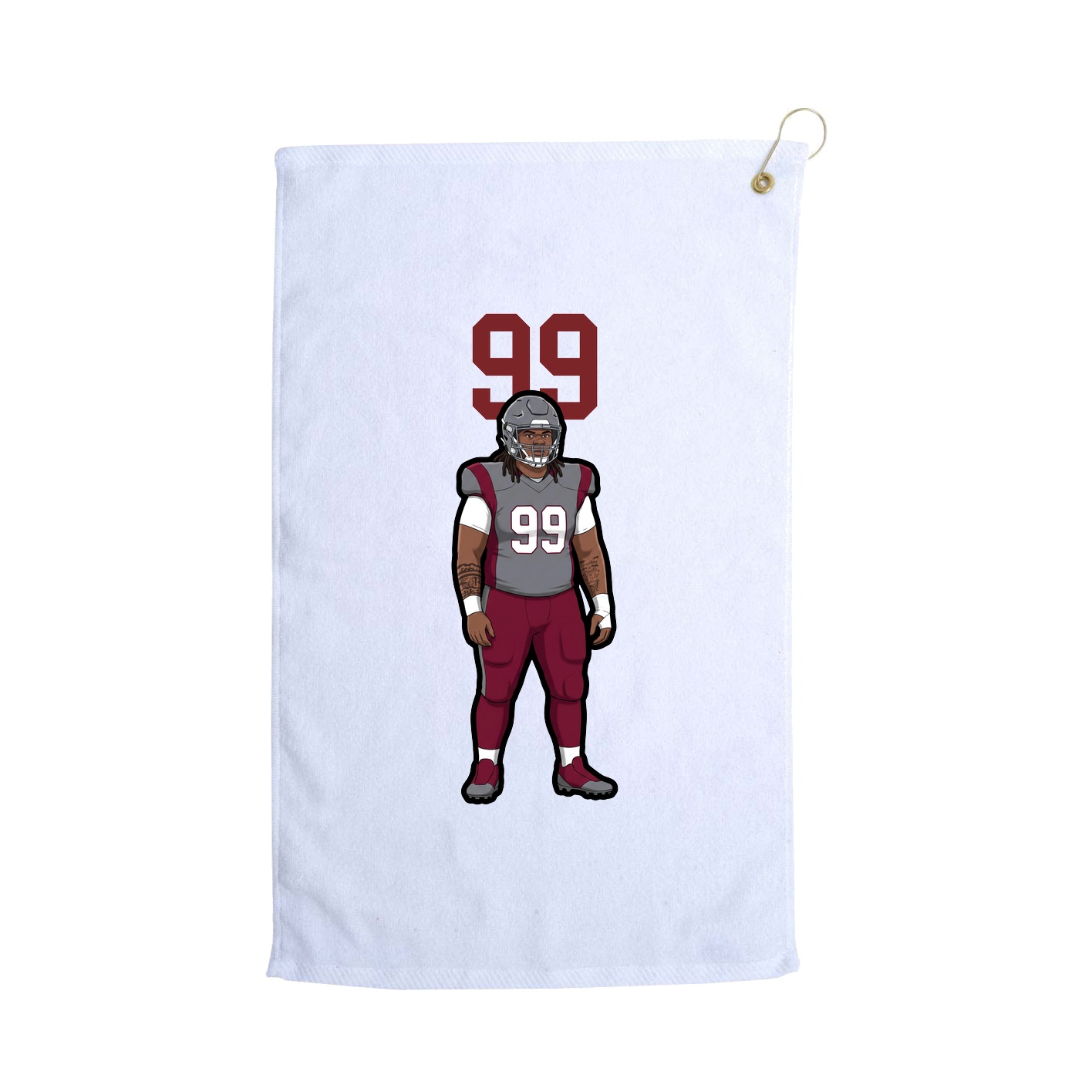 Golf Towel — Number Top in White