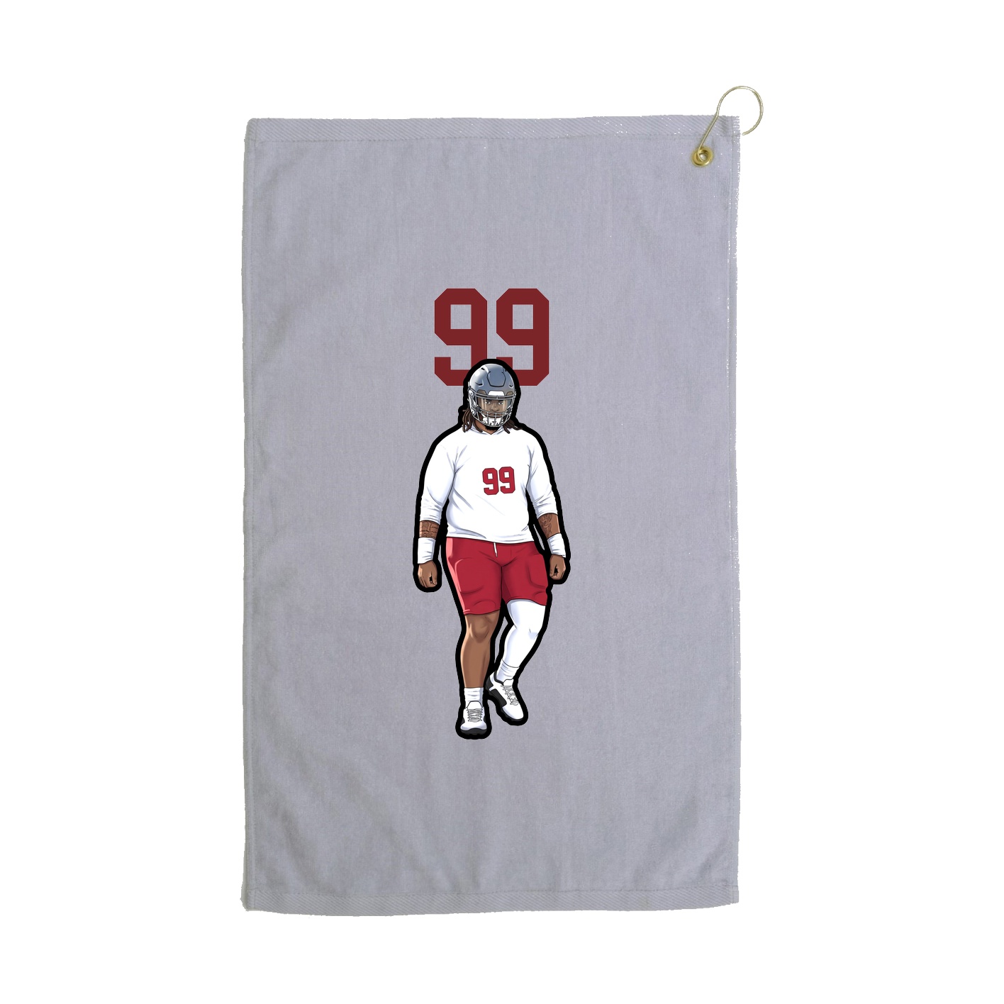 Golf Towel — Number Top in Grey