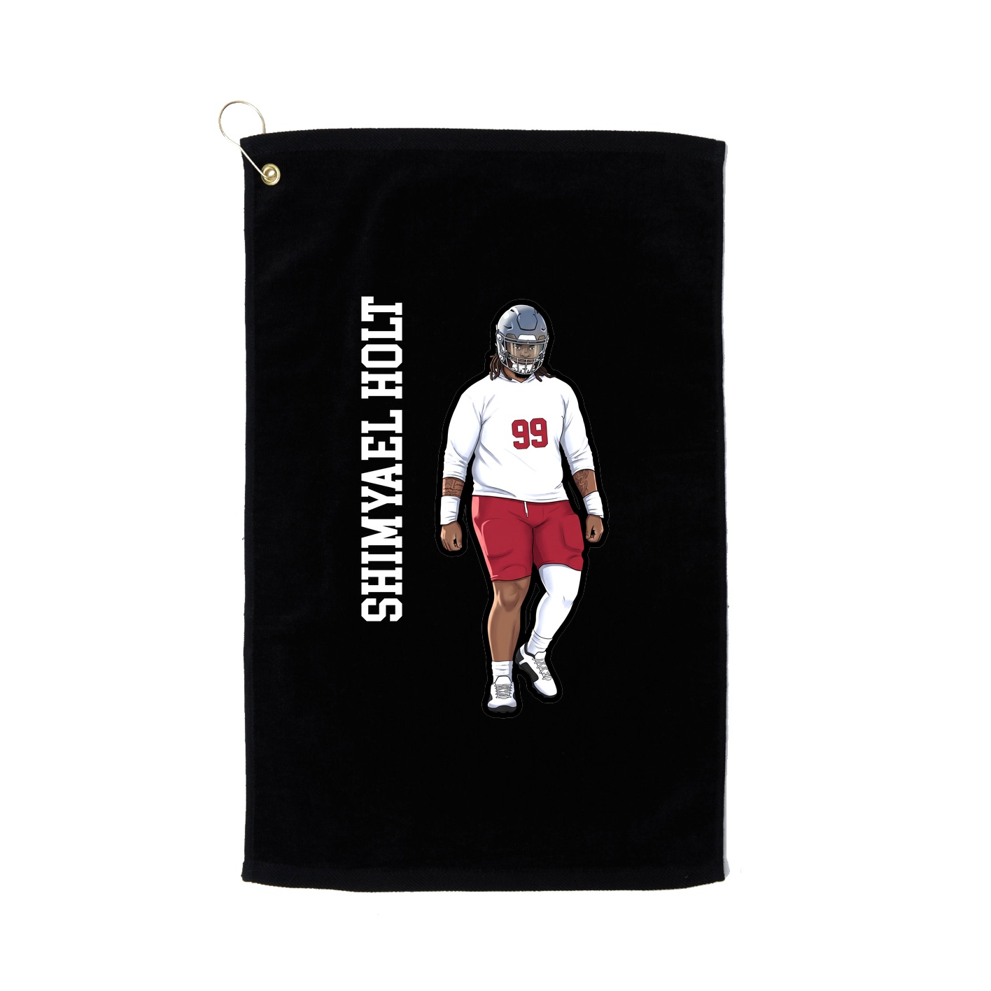 Golf Towel — Name Vertical in Black
