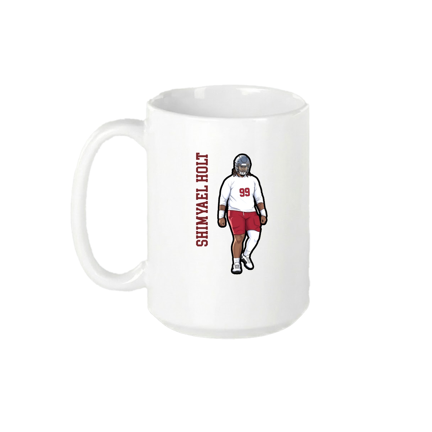 15oz Coffee Mug — Name Vertical in White