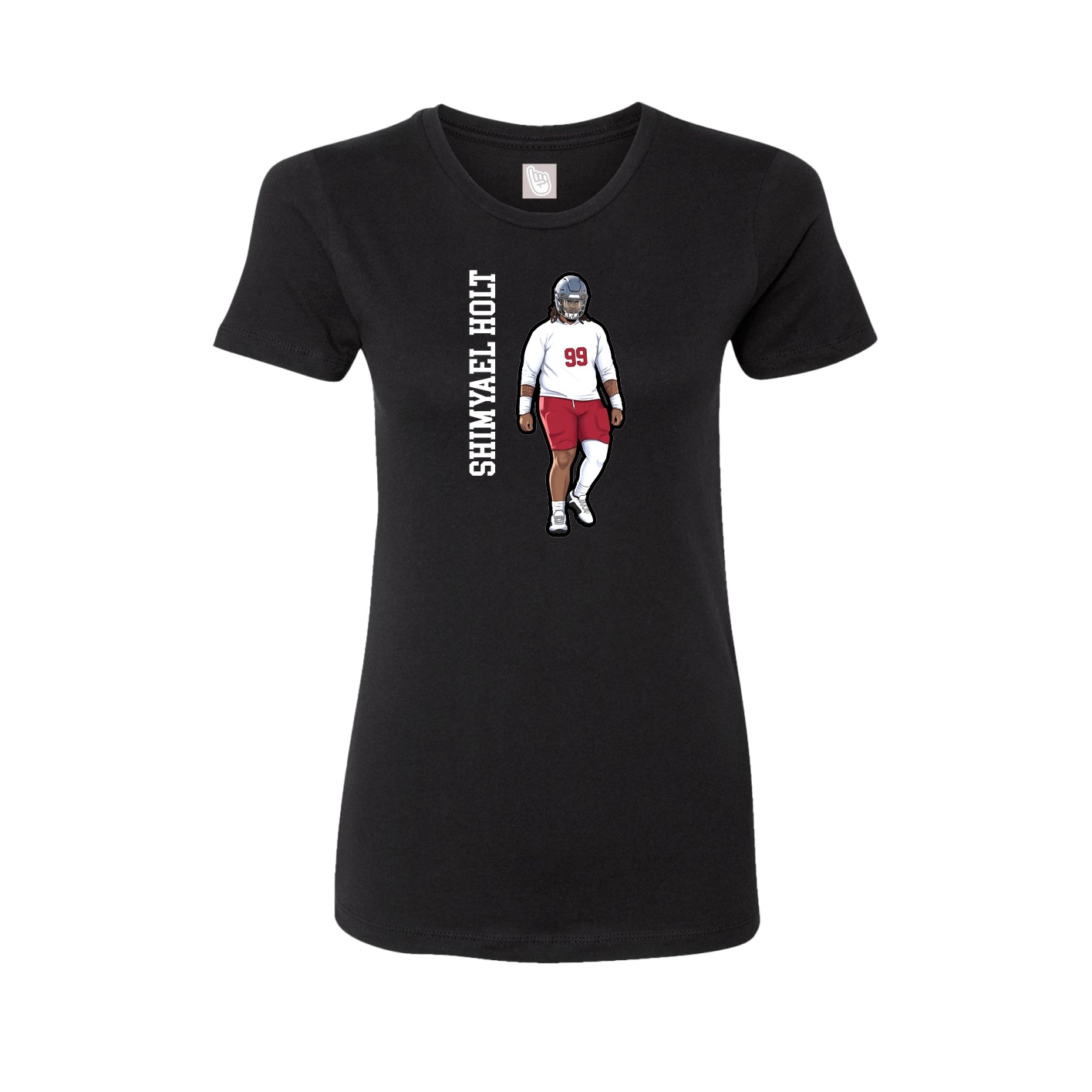 Womens Tee — Name Vertical in Black
