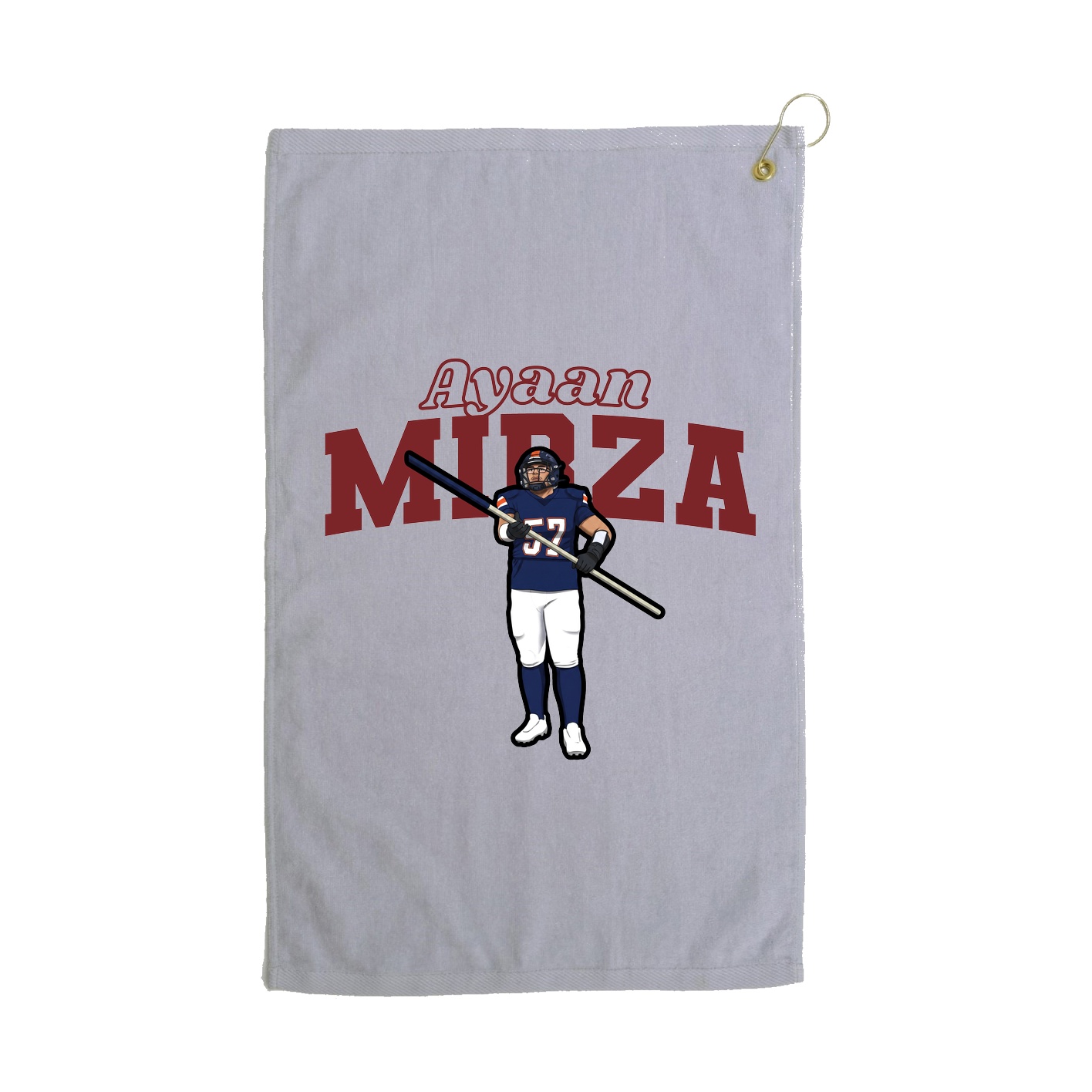 Golf Towel — Name Arch in Grey