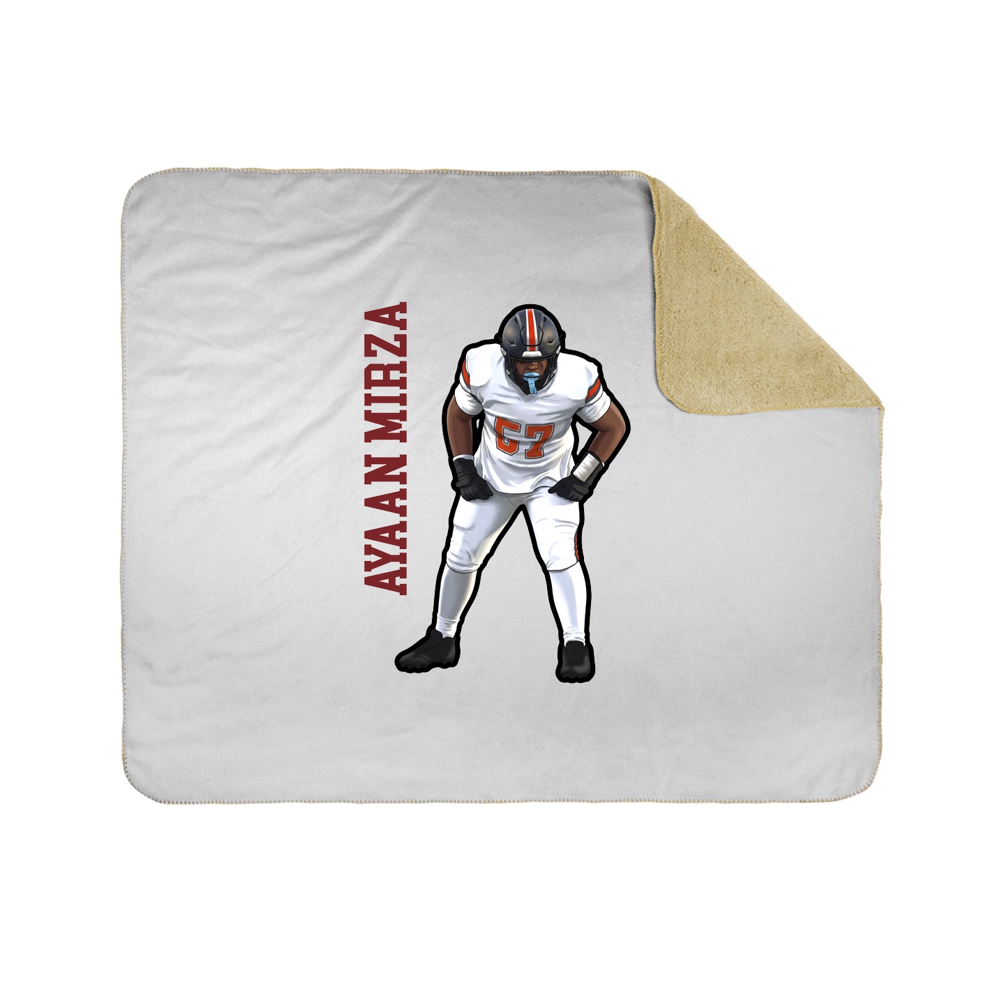 Throw Blanket — Name Vertical in White