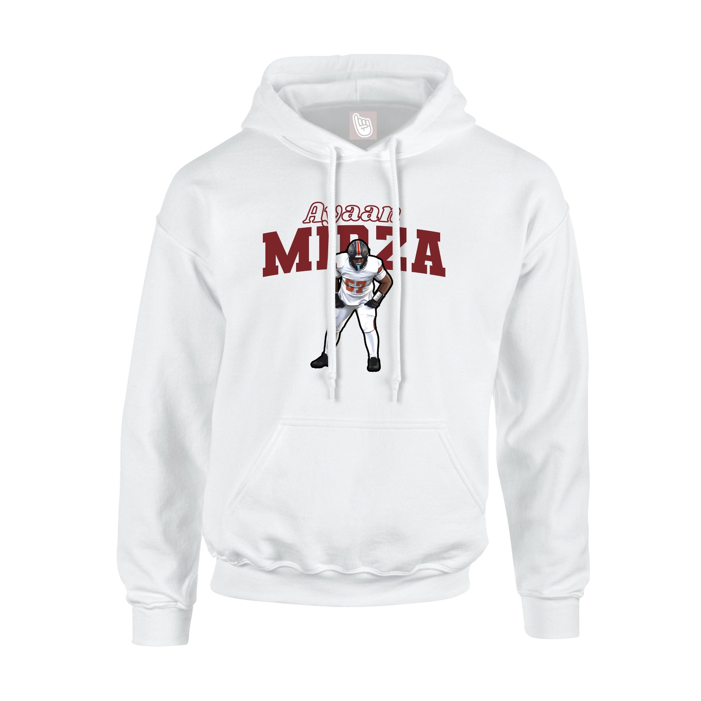 Hoodie — Name Arch in White