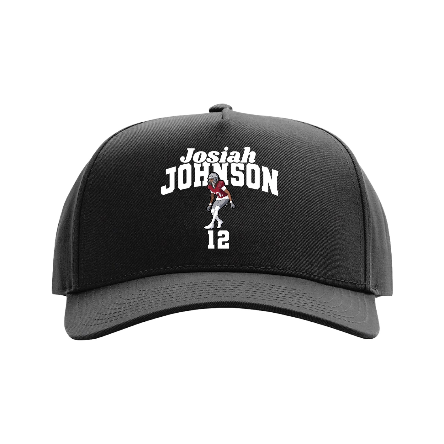 Full Fabric Five-Panel Champ Cap — Signature Arch in Black