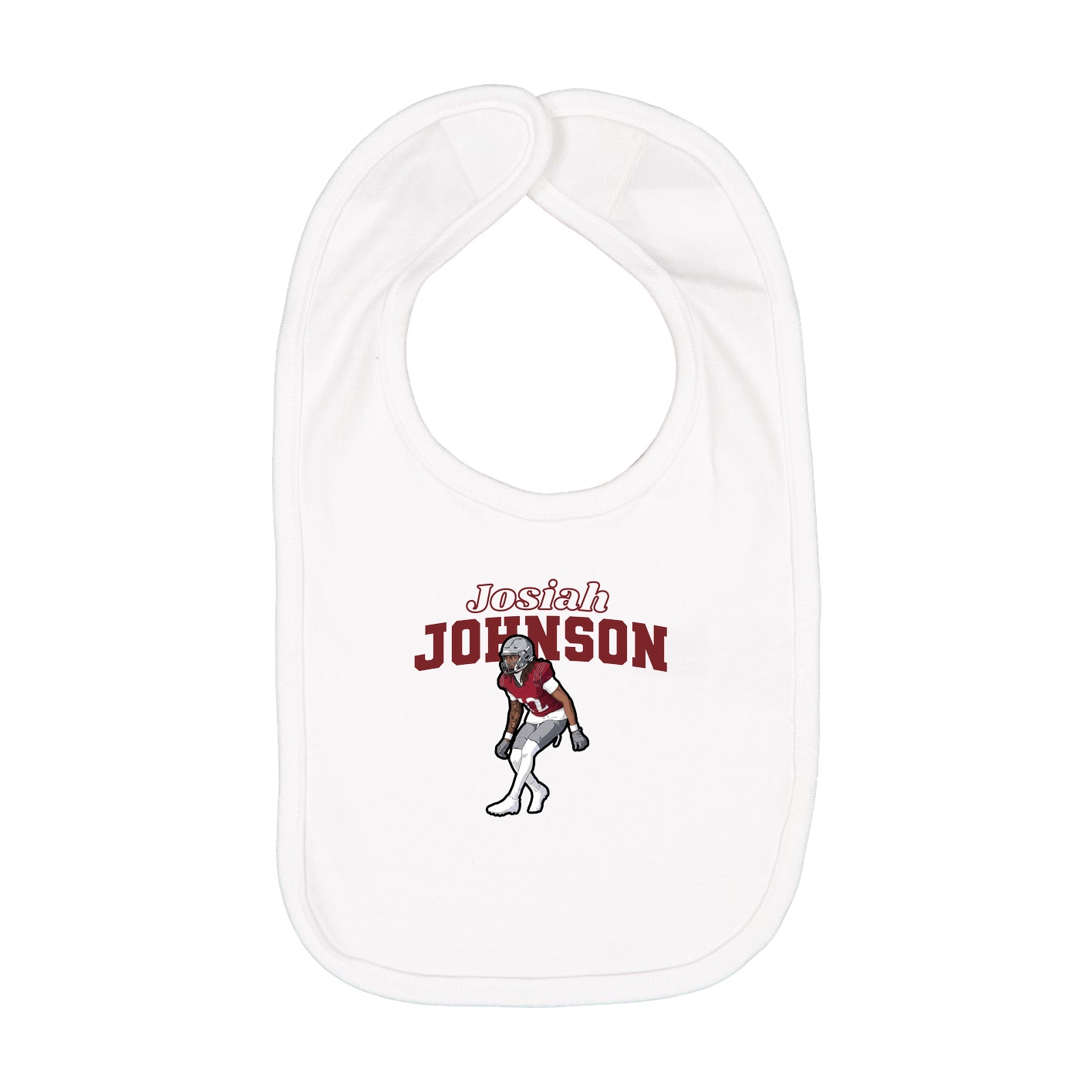 Infant Bib — Name Arch in White