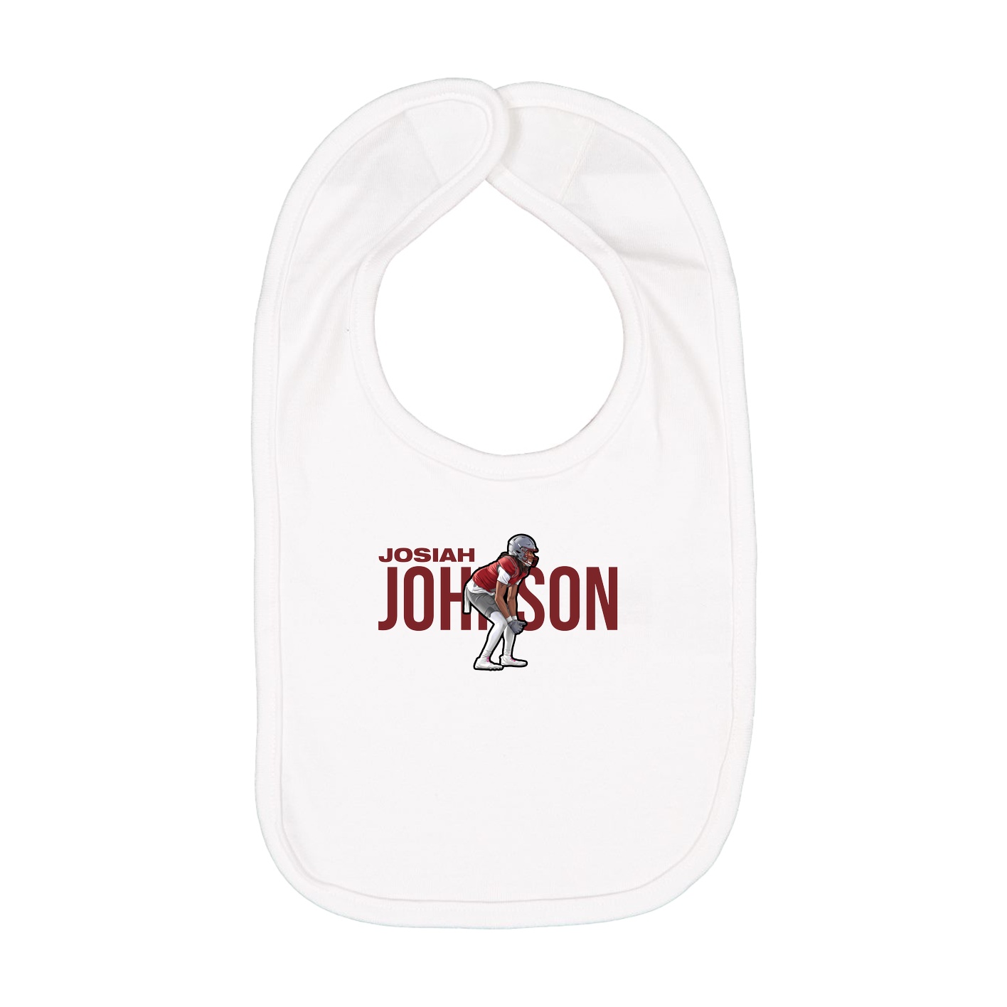 Infant Bib — Player Name in White