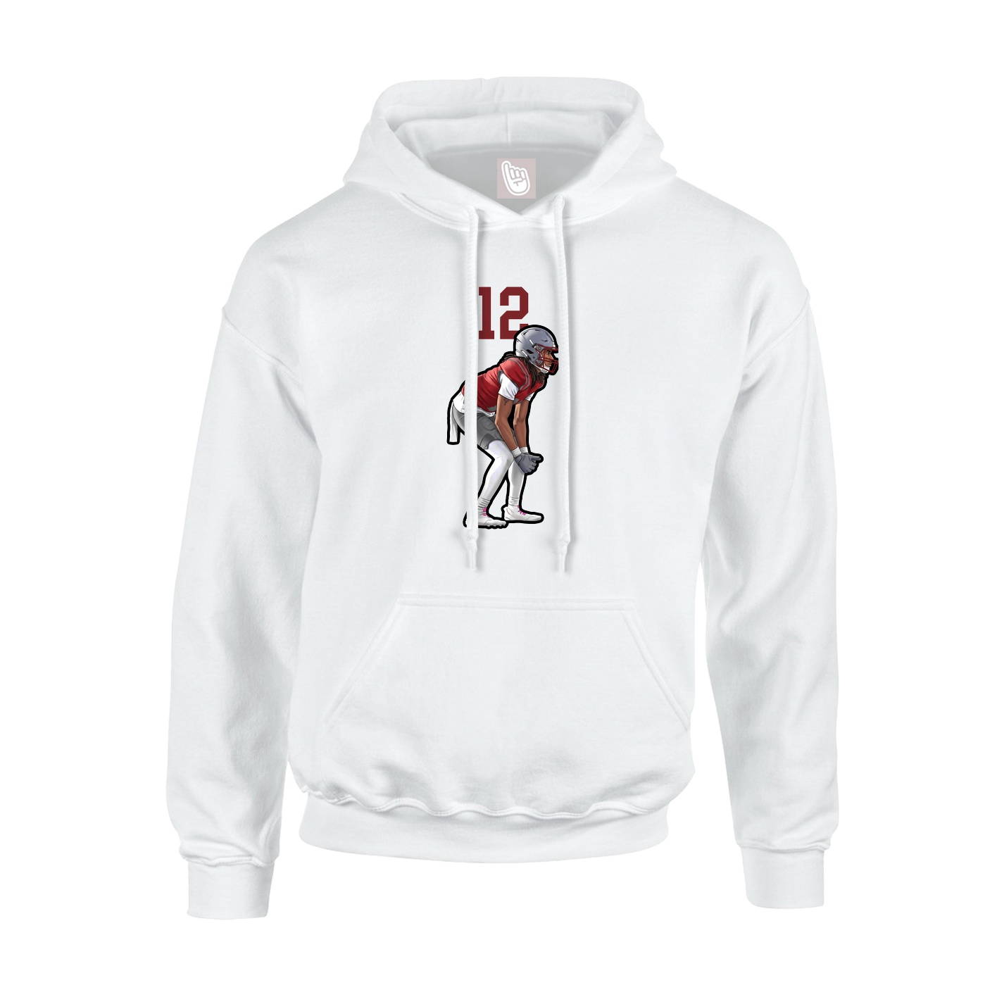 Youth Hoodie — Number Top in White