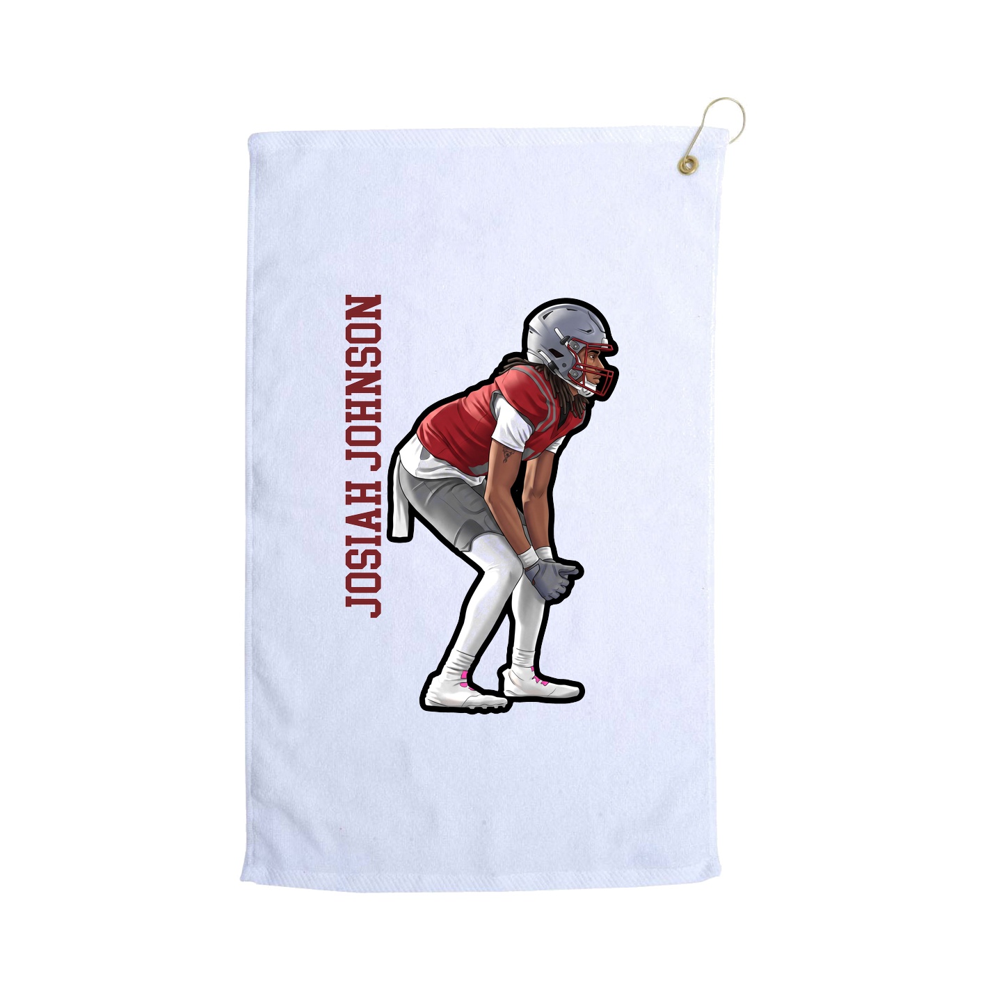 Golf Towel — Name Vertical in White