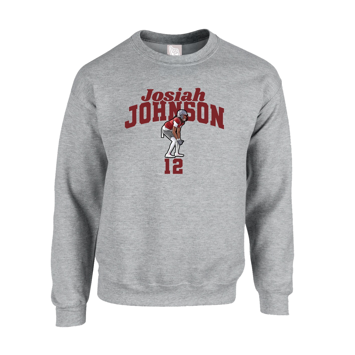 Fleece Crew — Signature Arch in Grey