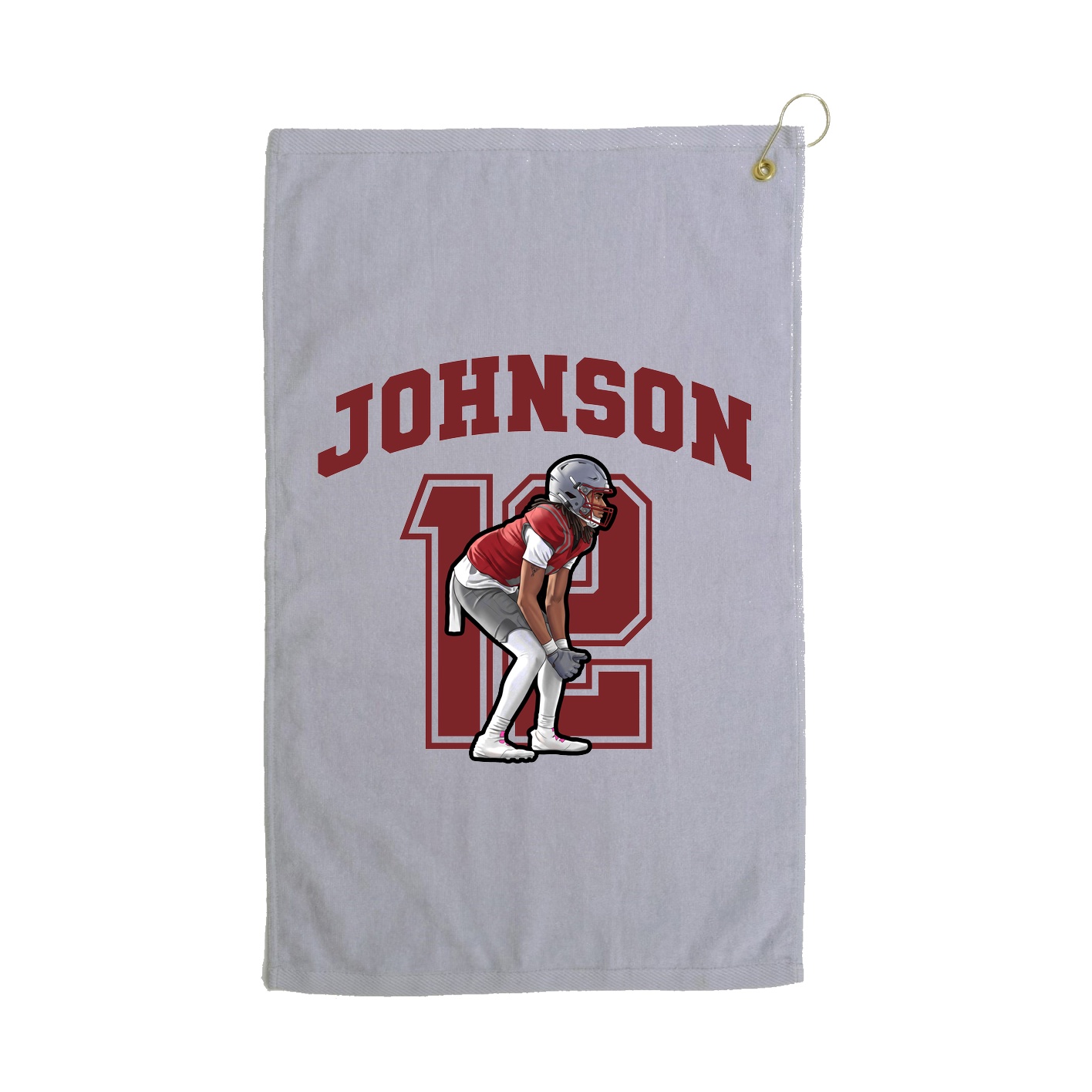 Golf Towel — Number in Grey