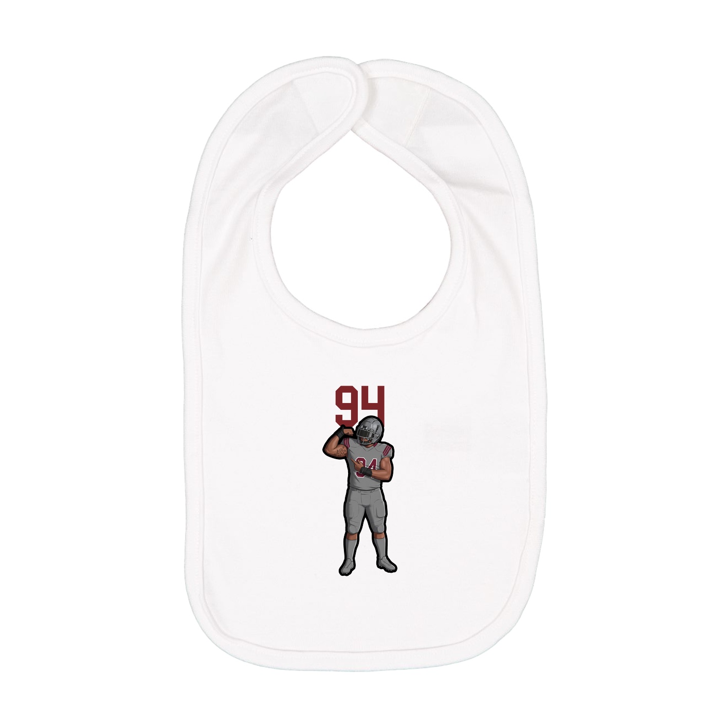 Infant Bib — Number Top in White