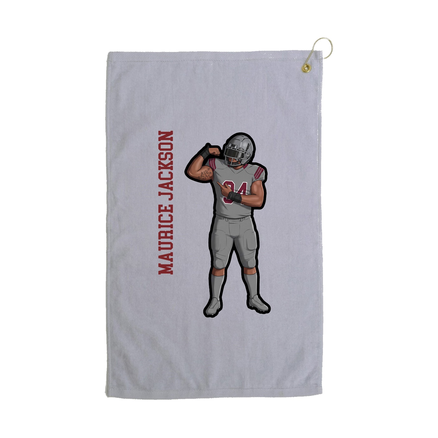 Golf Towel — Name Vertical in Grey