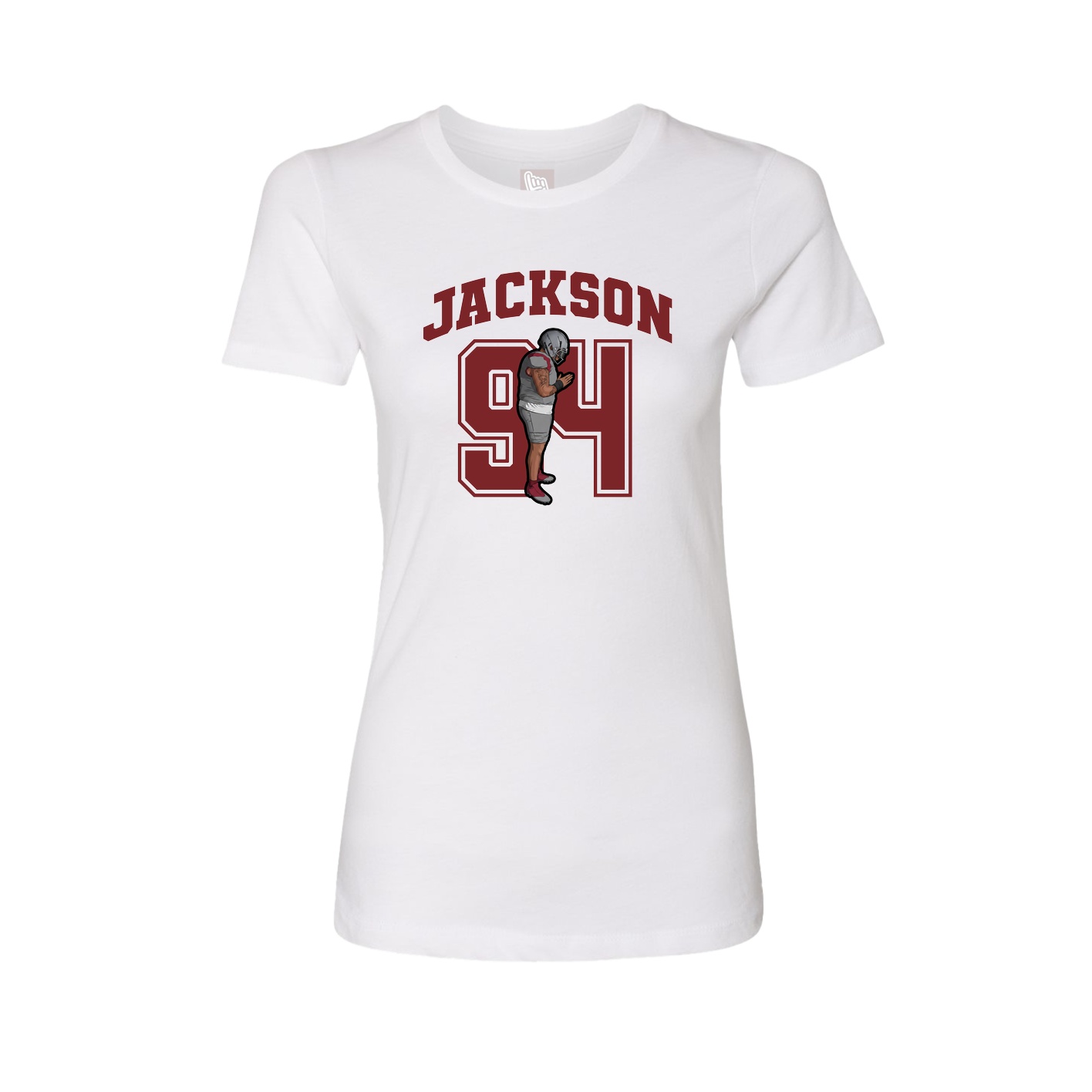 Fitted Women's Tee — Number in White