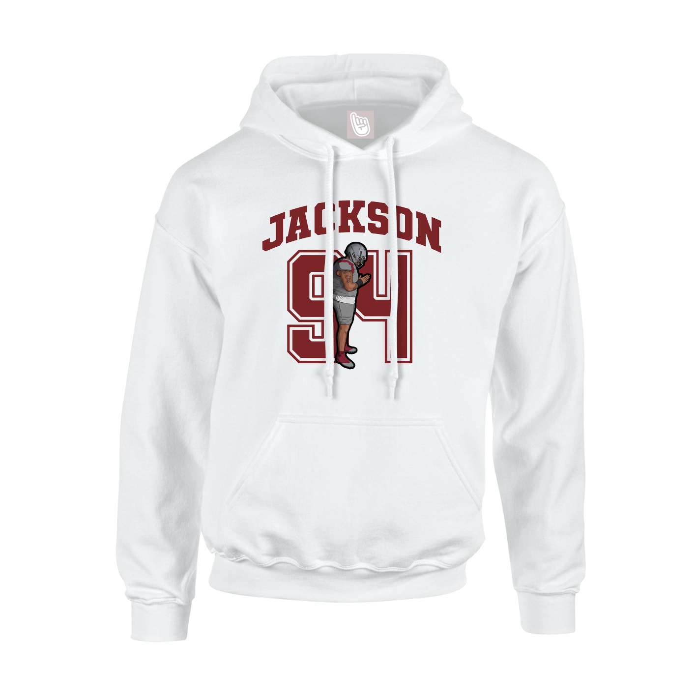 Hoodie — Number in White