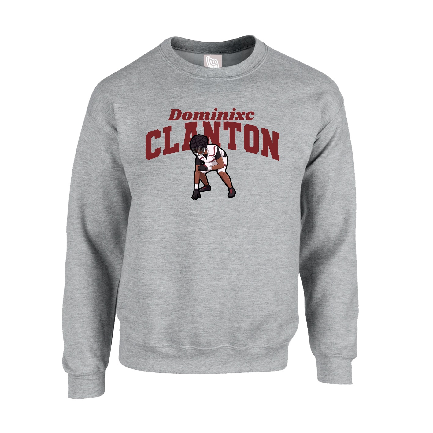 Fleece Crew — Signature Arch in Grey