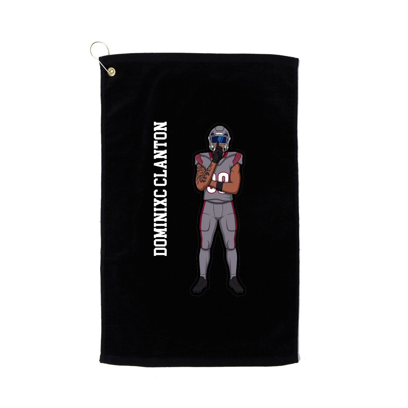 Golf Towel — Name Vertical in Black