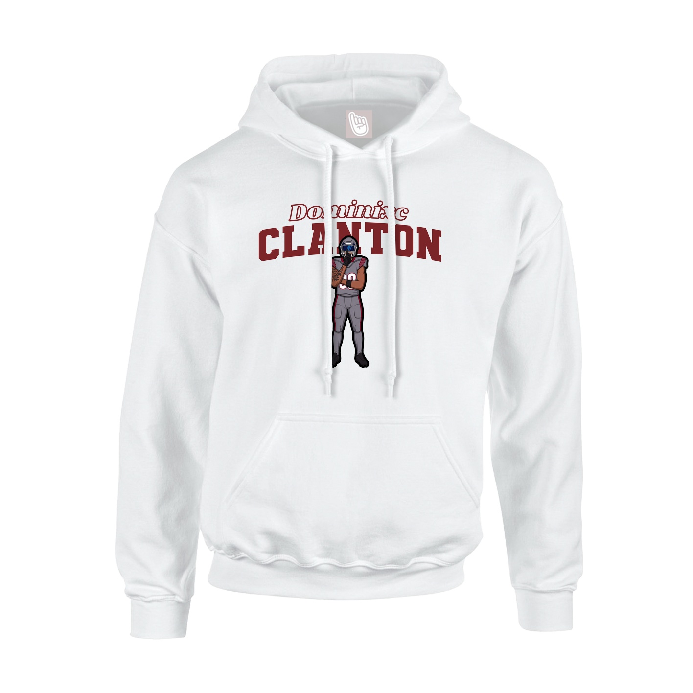 Youth Hoodie — Name Arch in White
