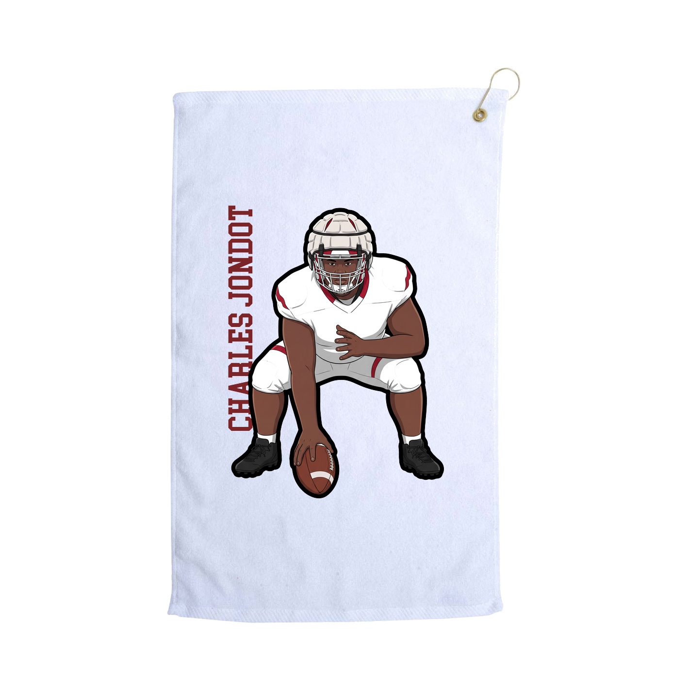 Golf Towel — Name Vertical in White