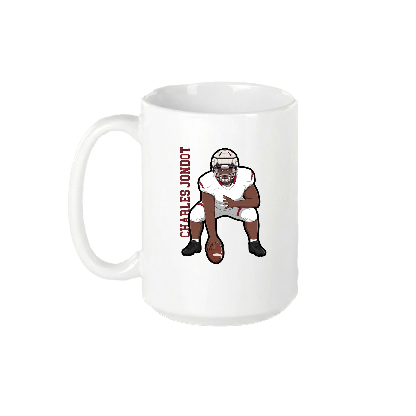 15oz Coffee Mug — Name Vertical in White