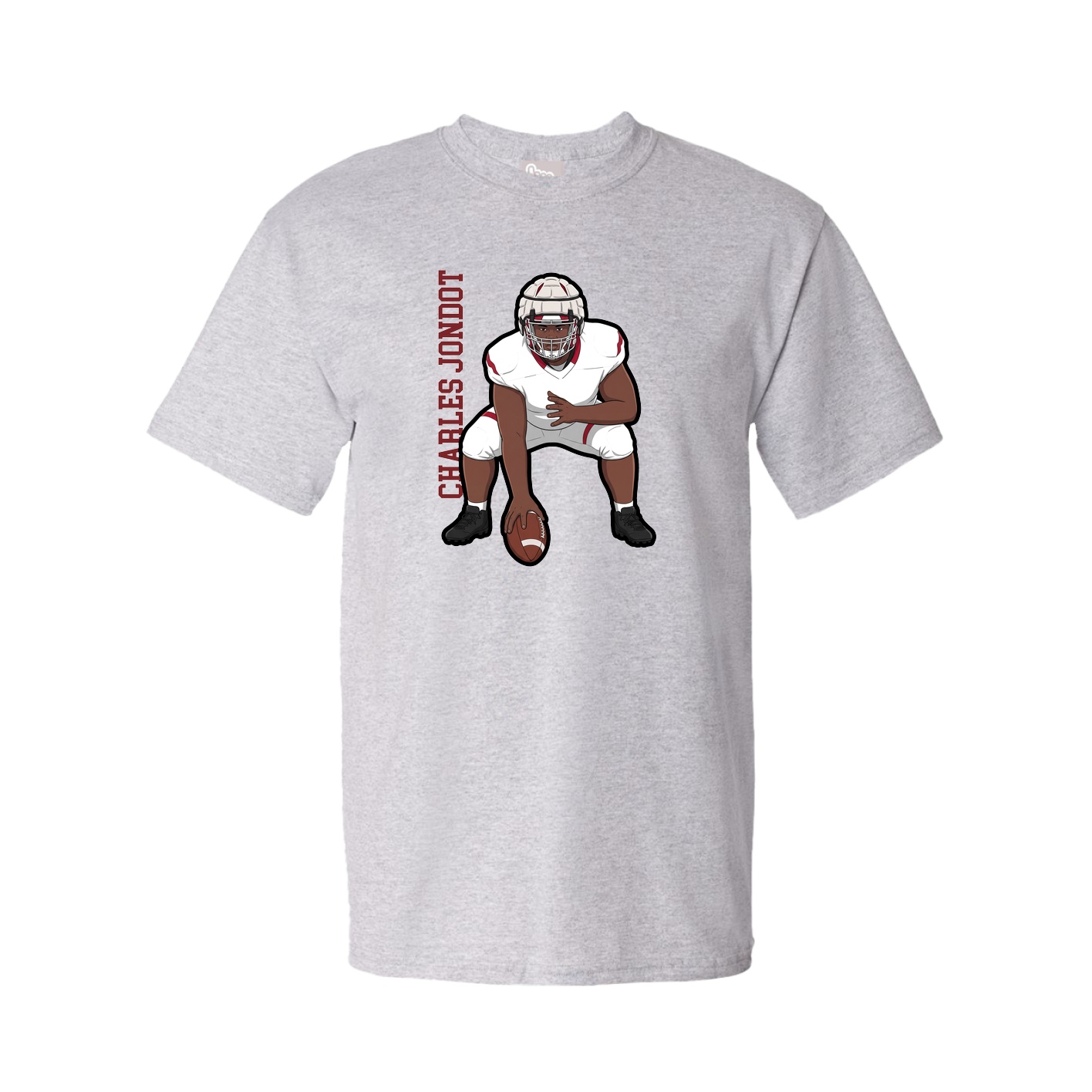 Youth Tee — Name Vertical in Grey