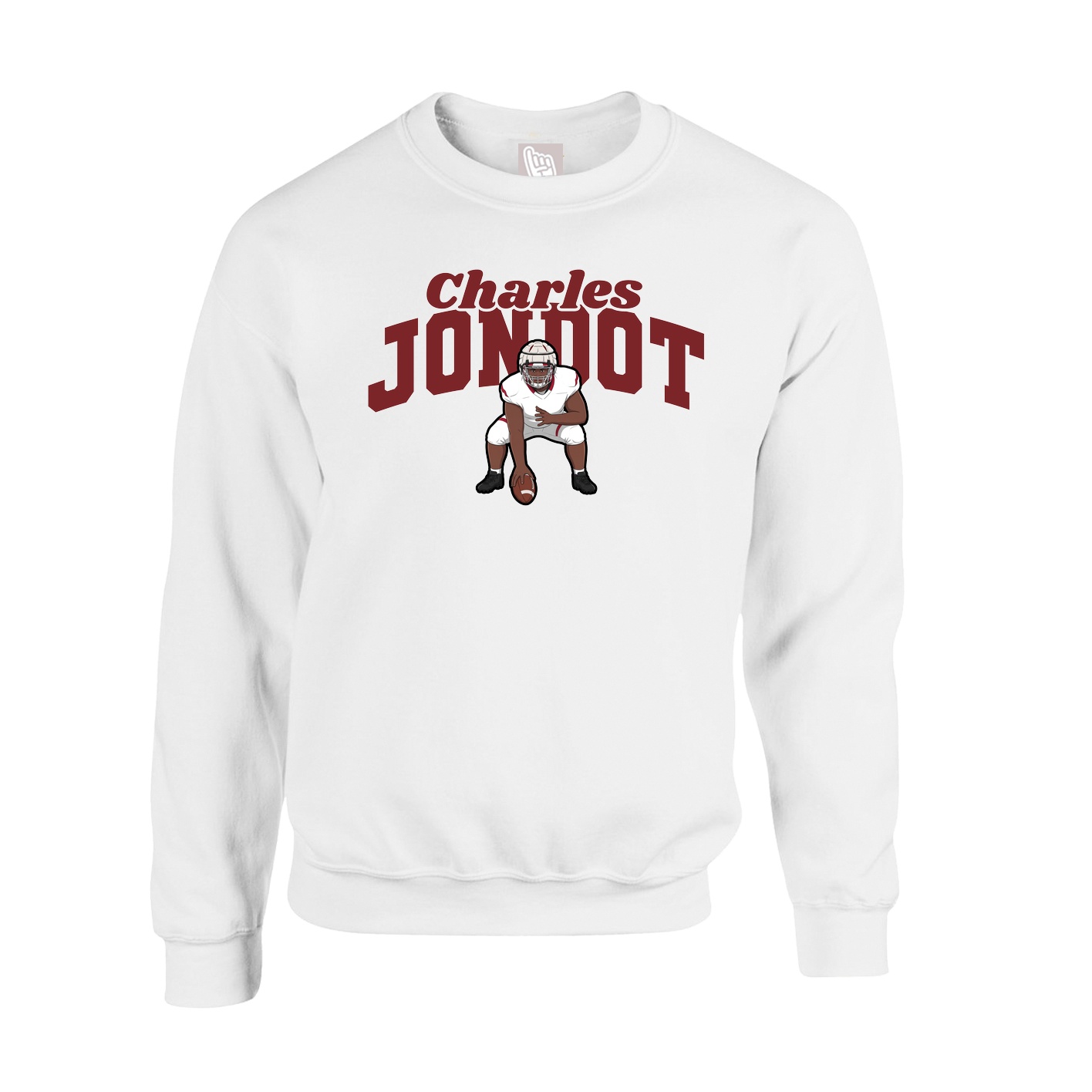 Fleece Crew — Signature Arch in White