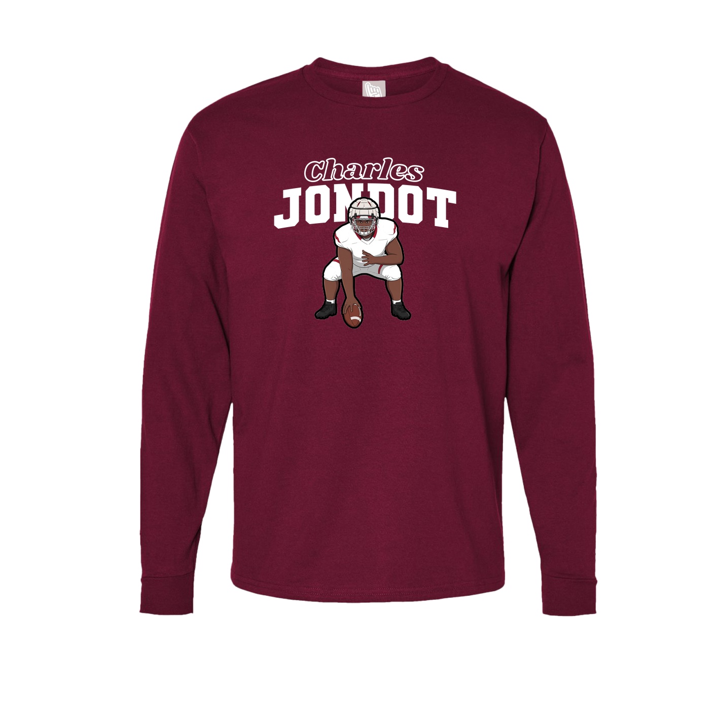 Long Sleeve Tee — Name Arch in Cardinal