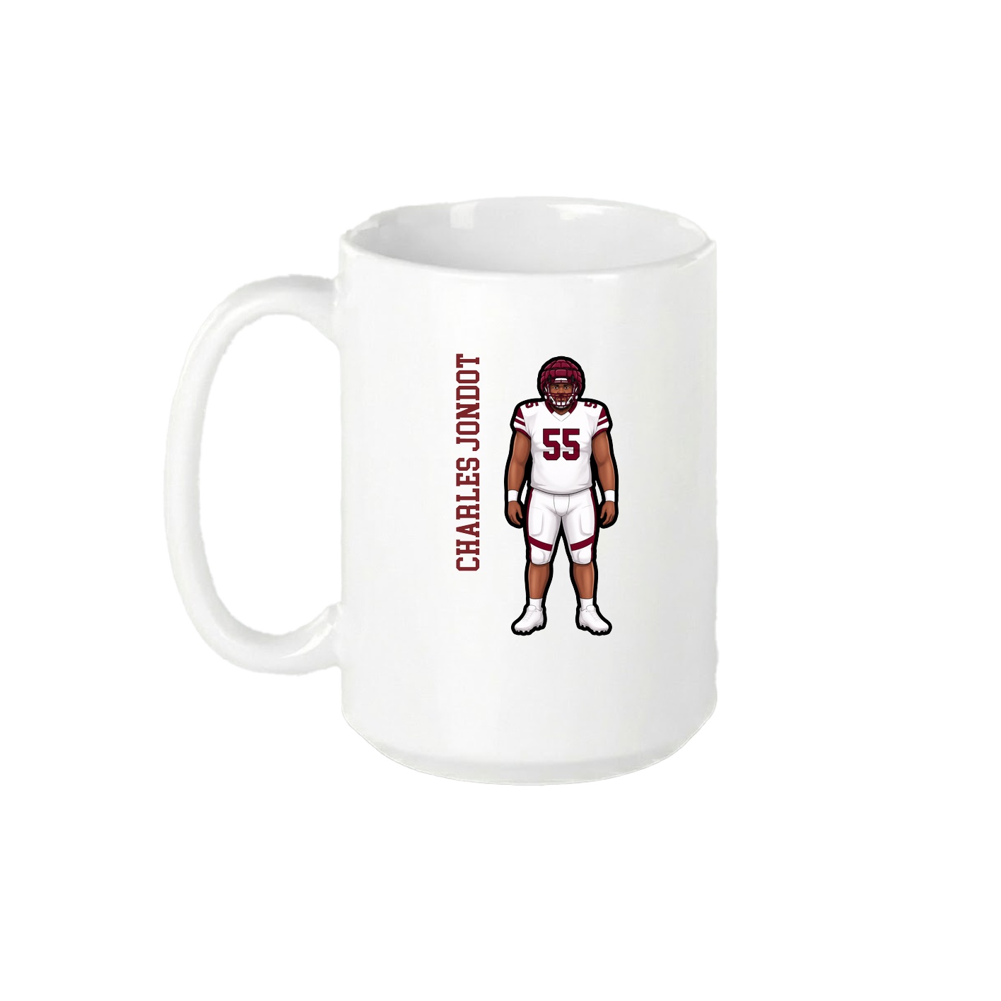15oz Coffee Mug — Name Vertical in White