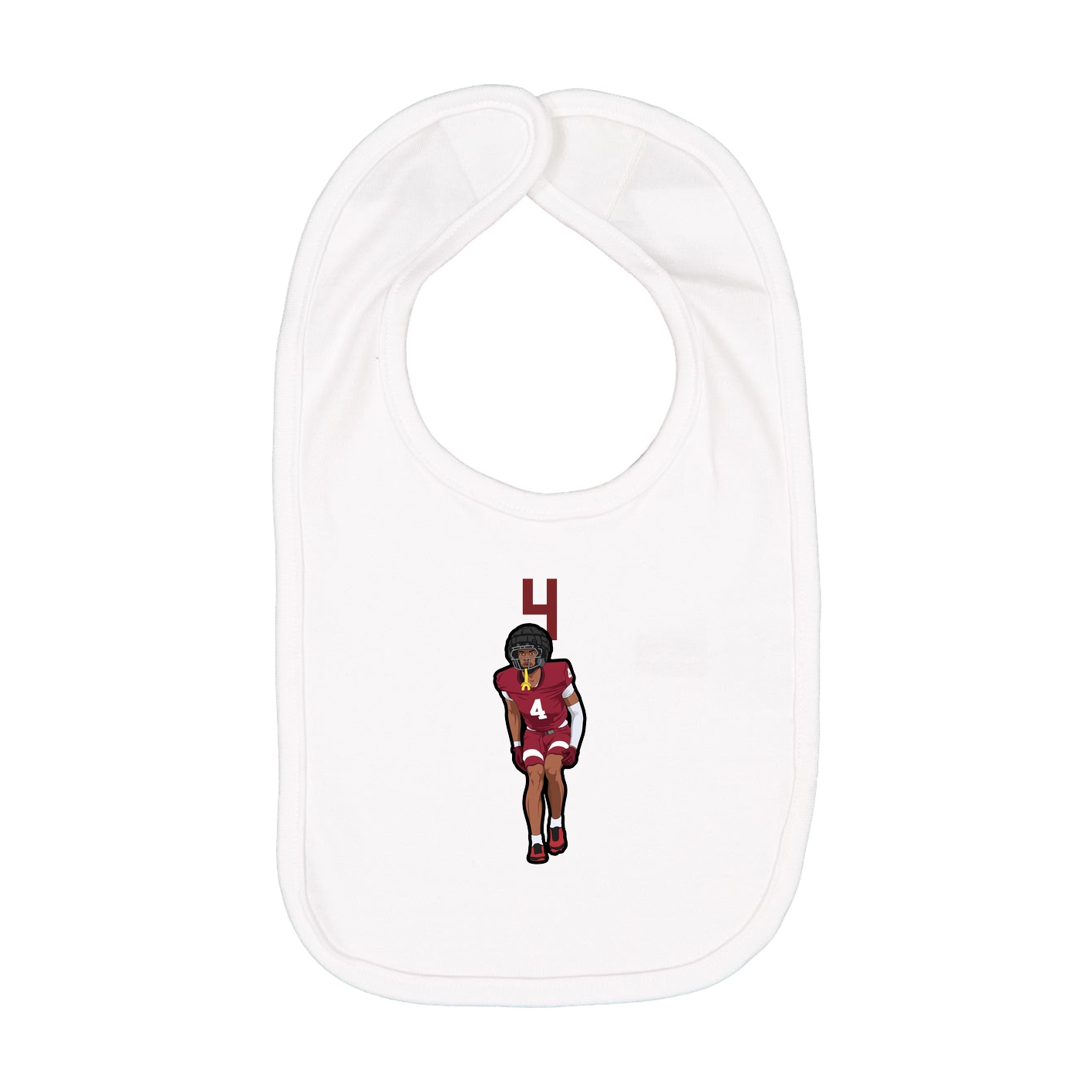 Infant Bib — Number Top in White
