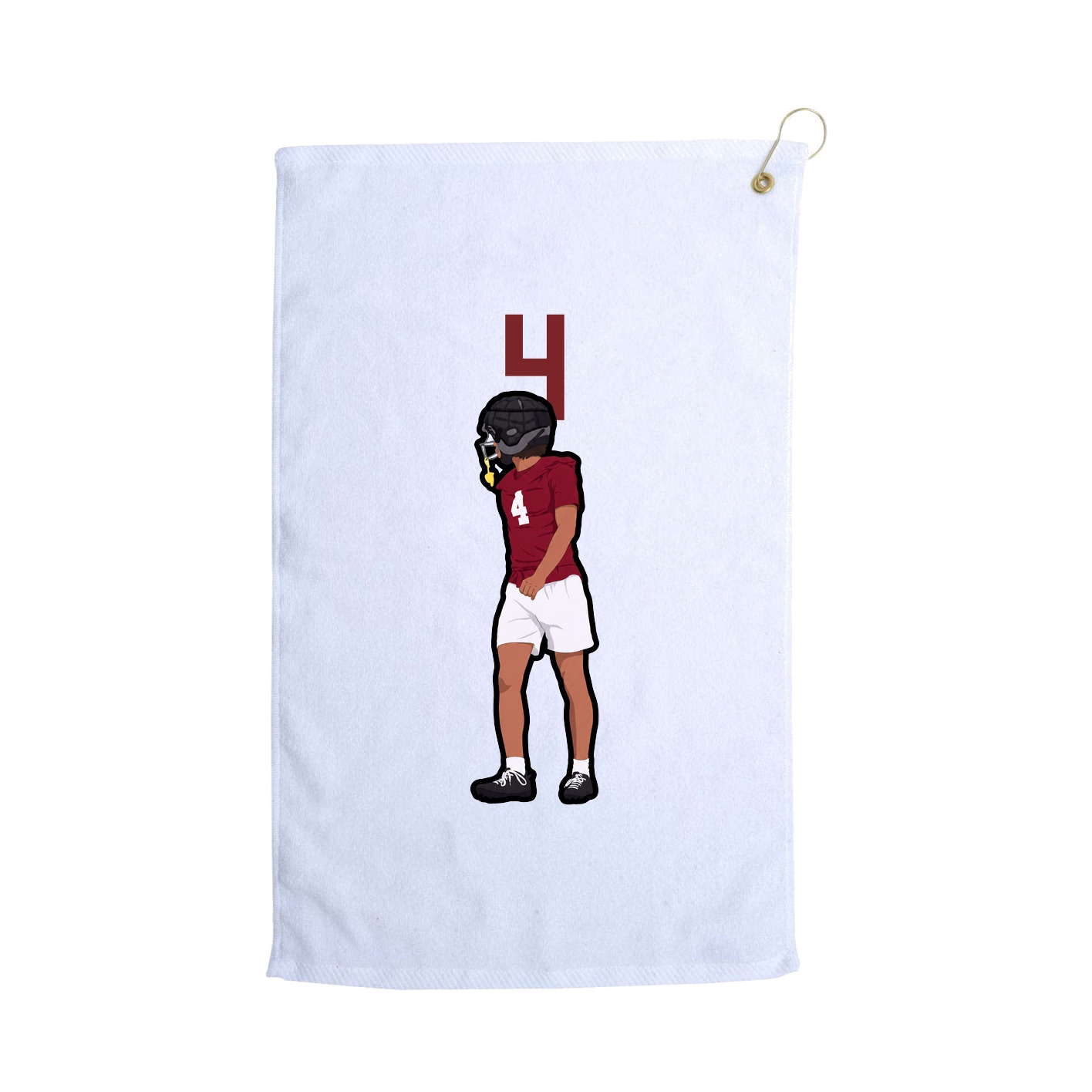 Golf Towel — Number Top in White