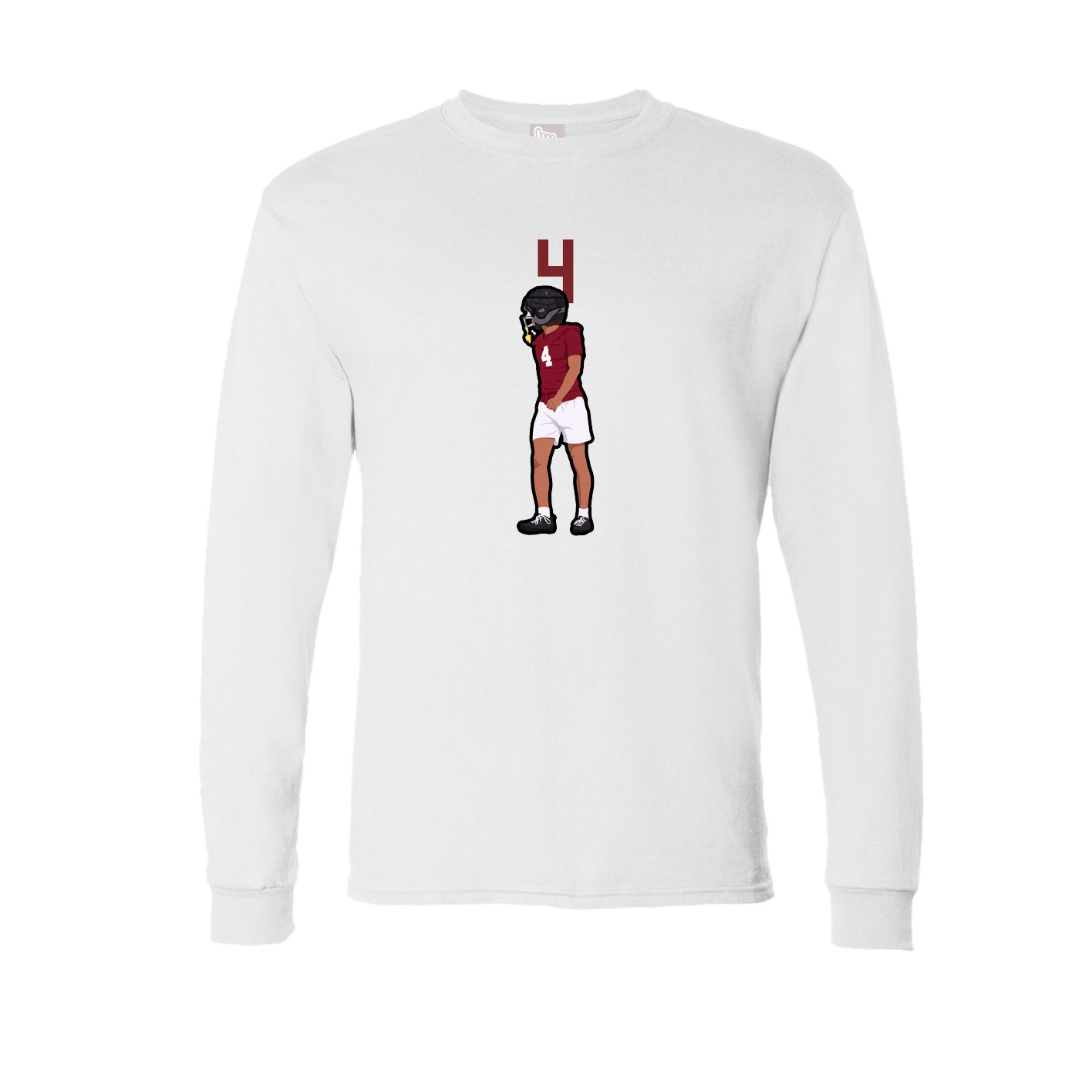 Long Sleeve Tee — Number Top in White