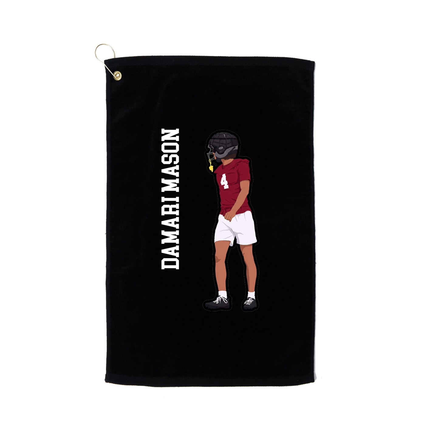 Golf Towel — Name Vertical in Black