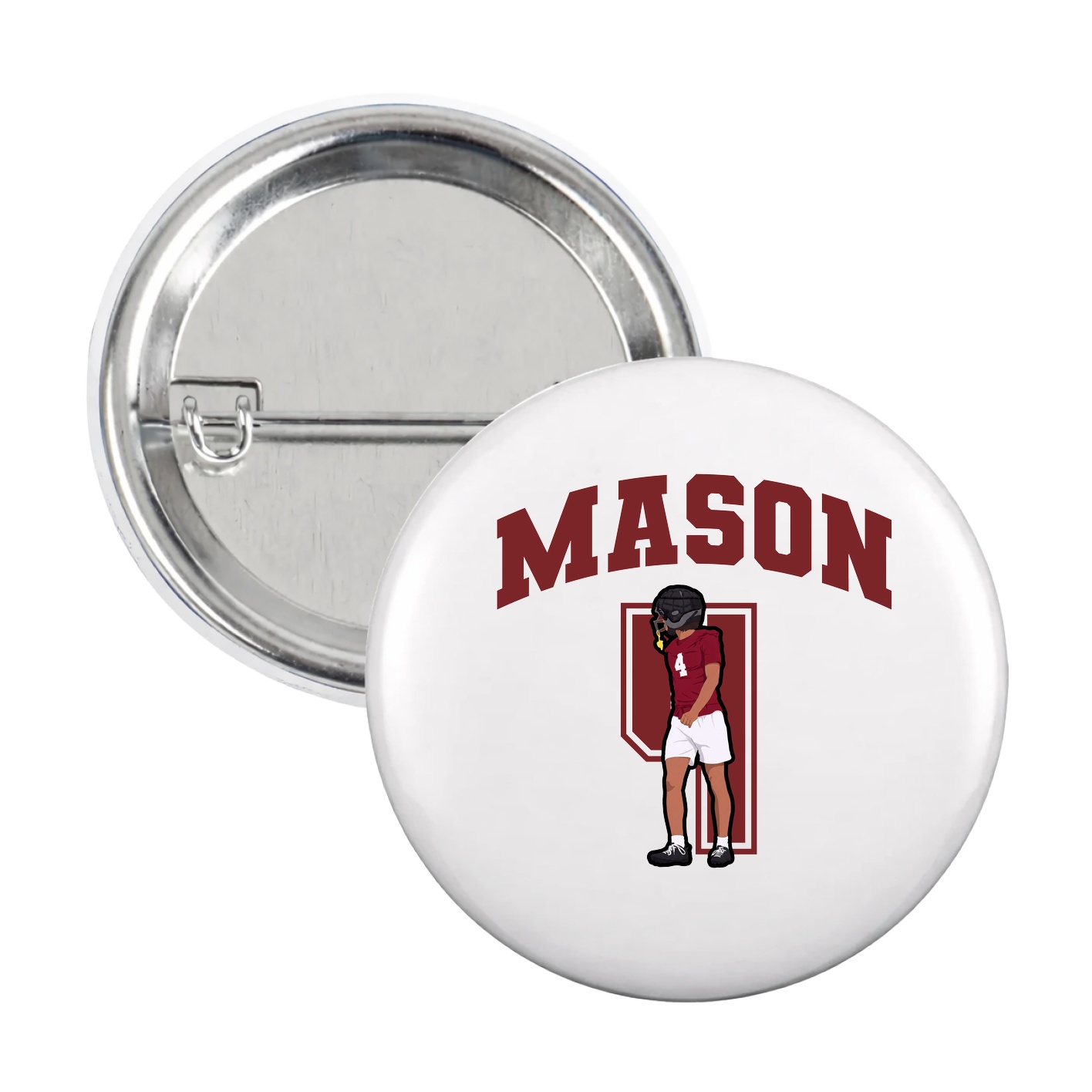 Game Day Button — Number in White