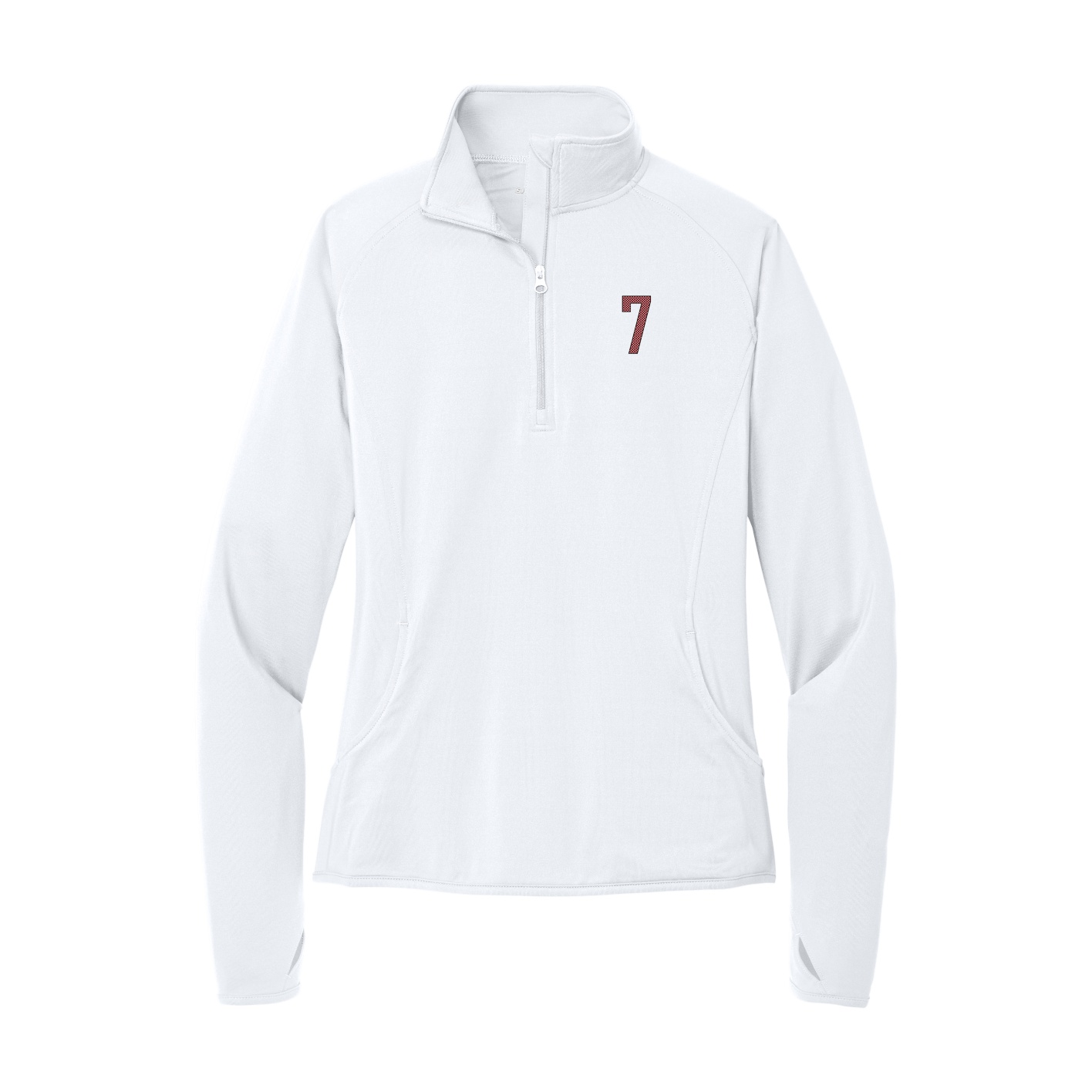 Women's Q-Zip Pullover — Front Shirsy in White