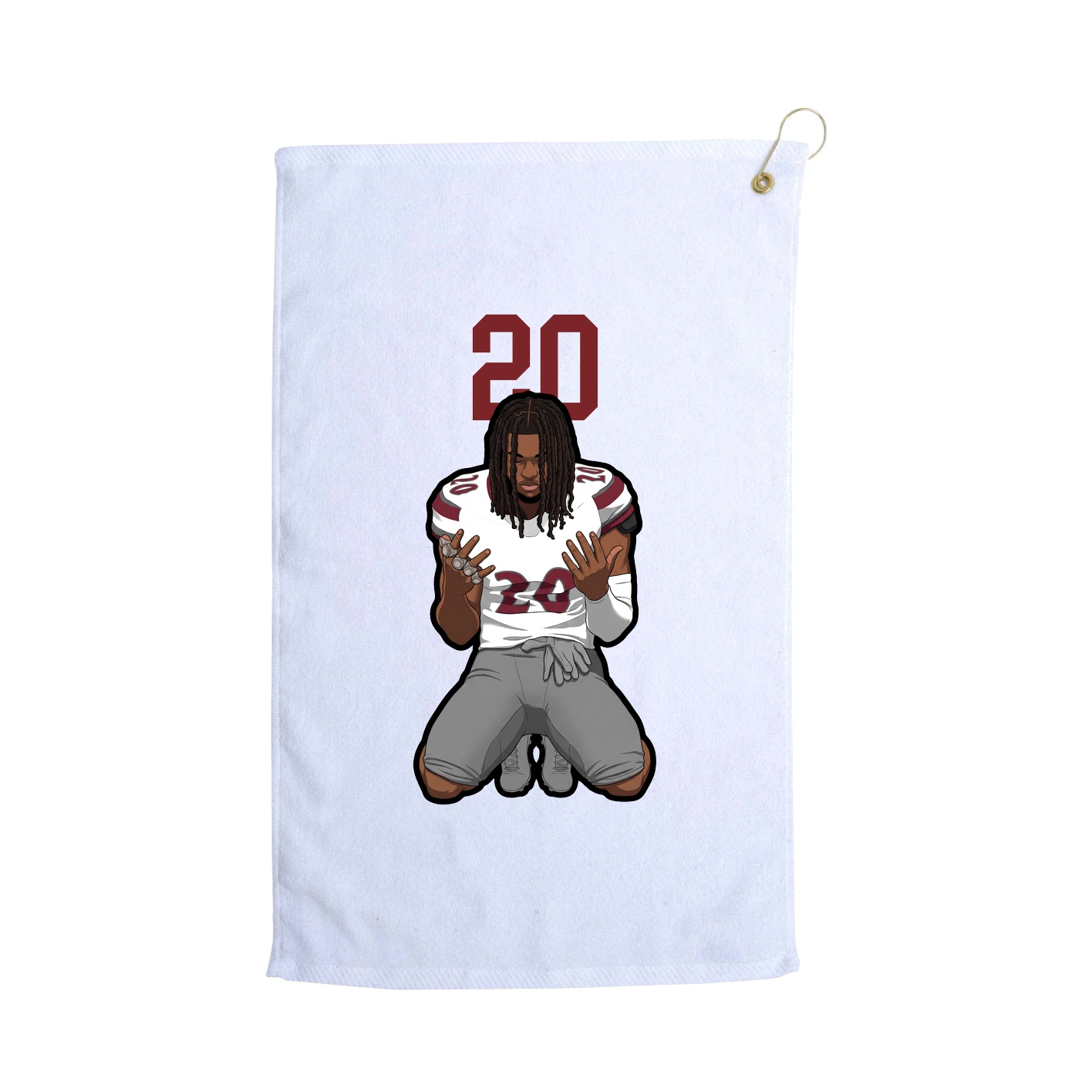 Golf Towel — Number Top in White