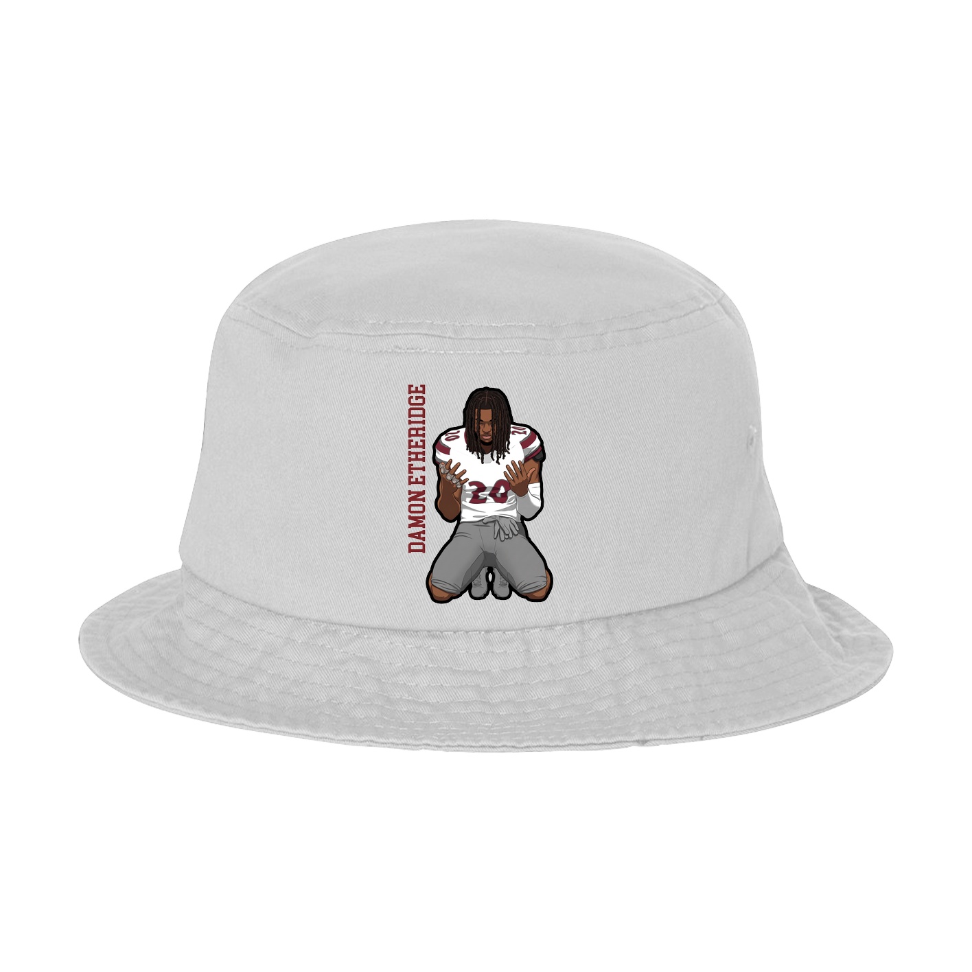 Bucket Cap — Name Vertical in White