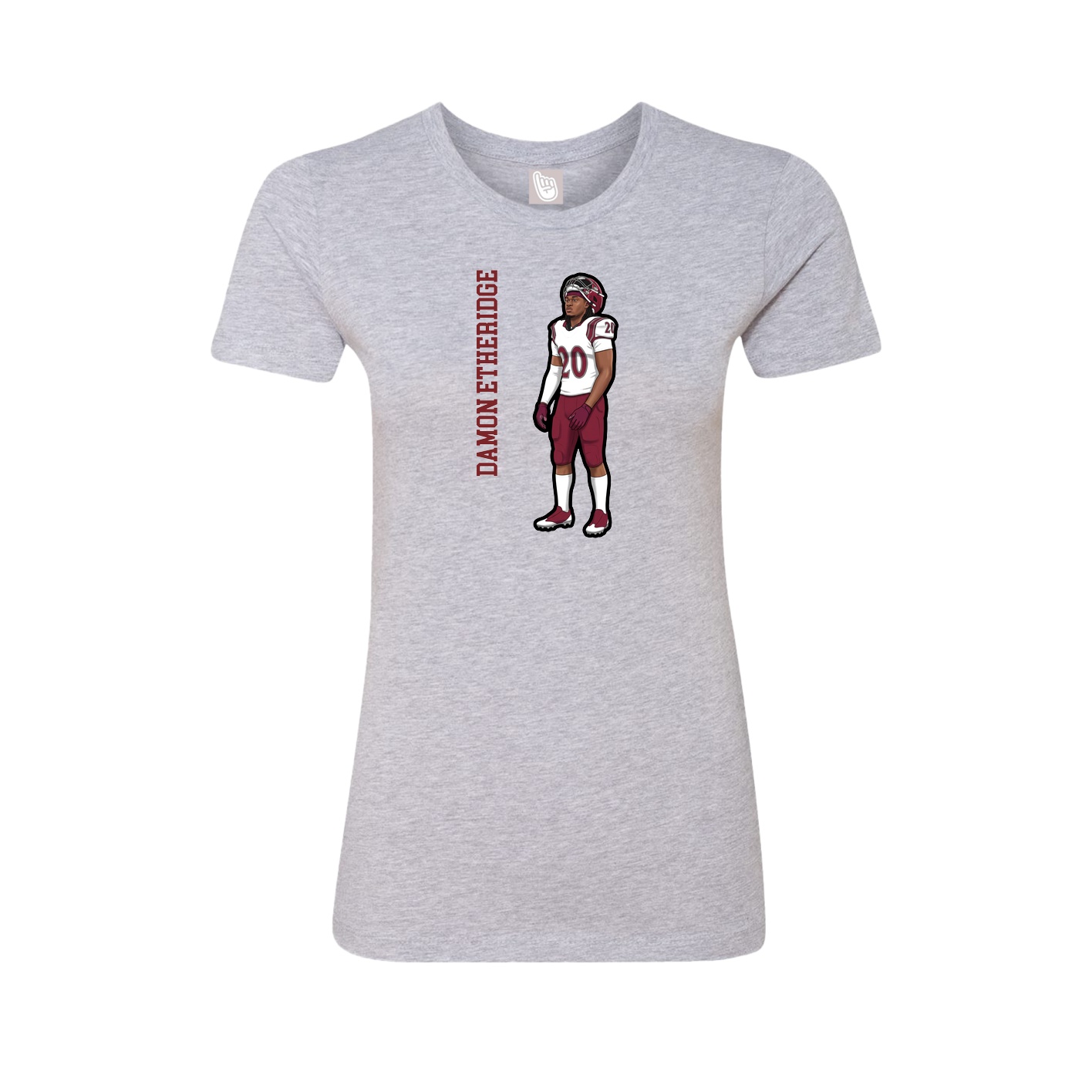 Fitted Women's Tee — Name Vertical in Grey