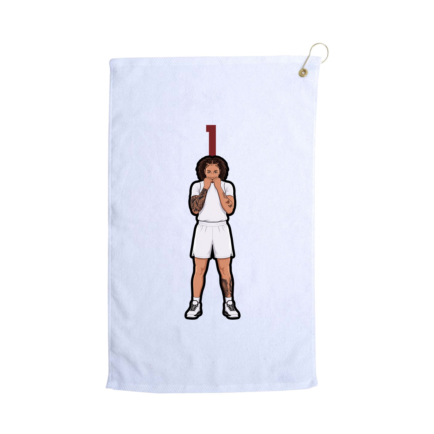 Golf Towel — Number Top in White