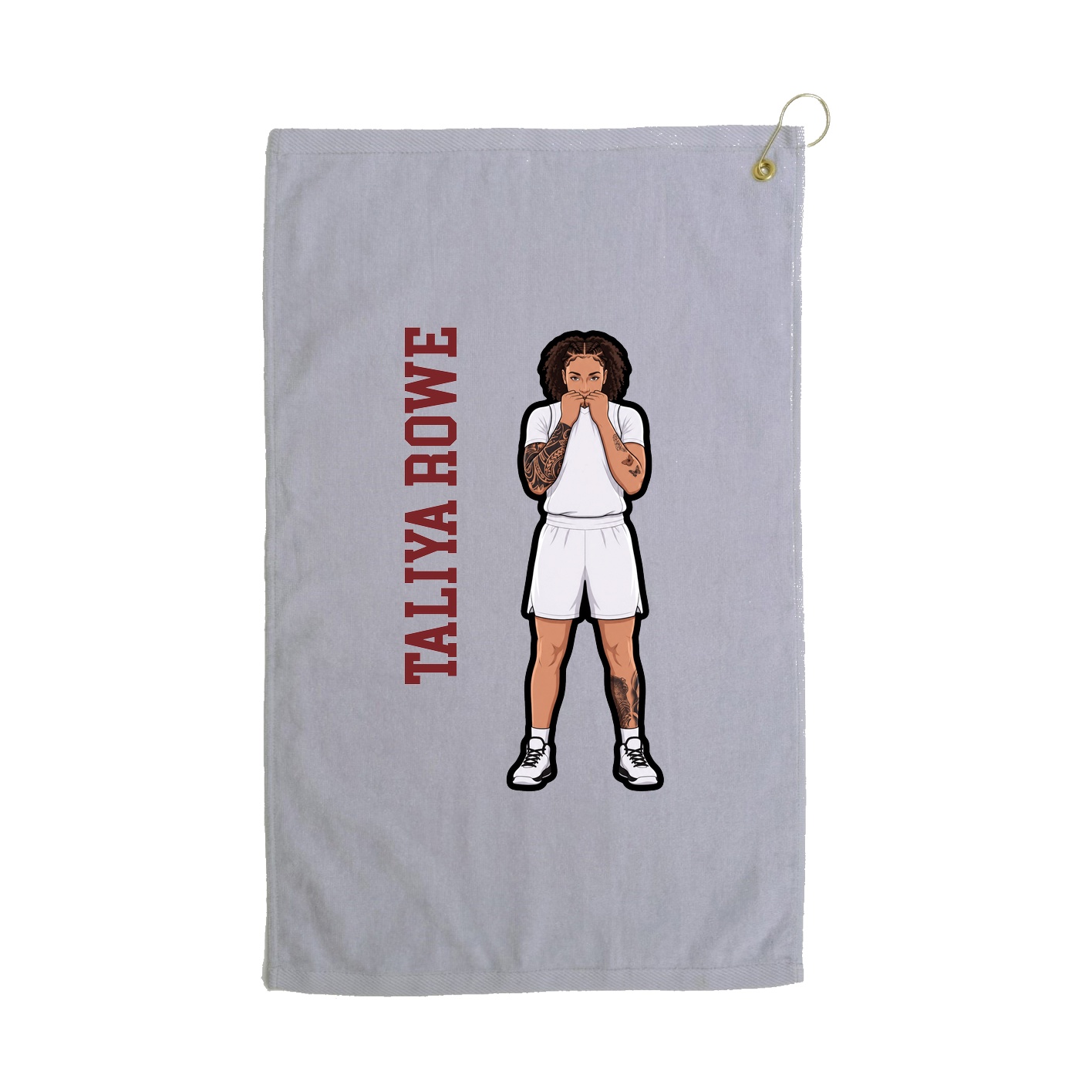 Golf Towel — Name Vertical in Grey