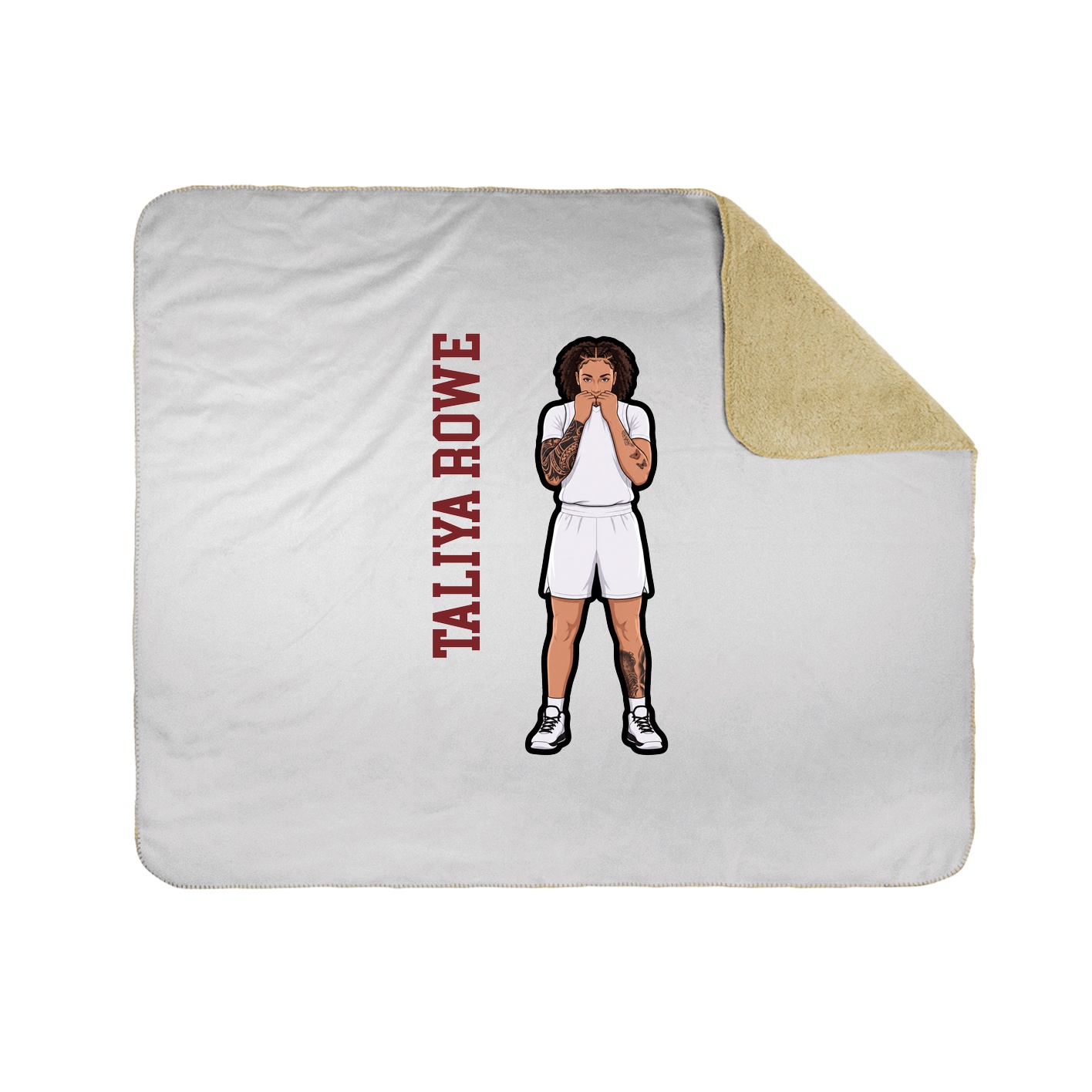 Throw Blanket — Name Vertical in White