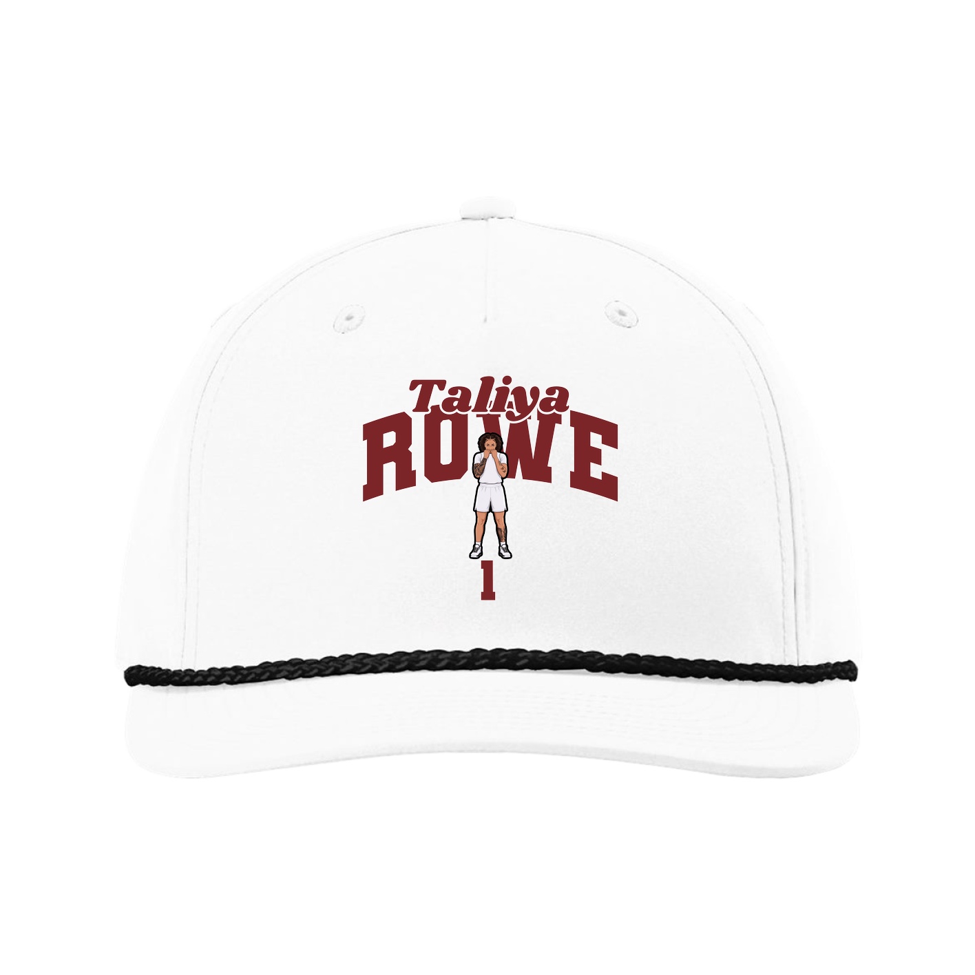 Five-Panel Classic Rope Cap — Signature Arch in White
