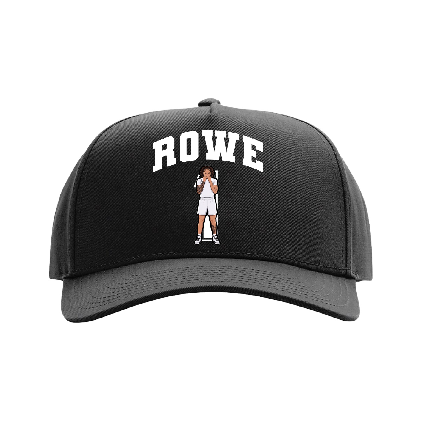 Full Fabric Five-Panel Champ Cap — Number in Black
