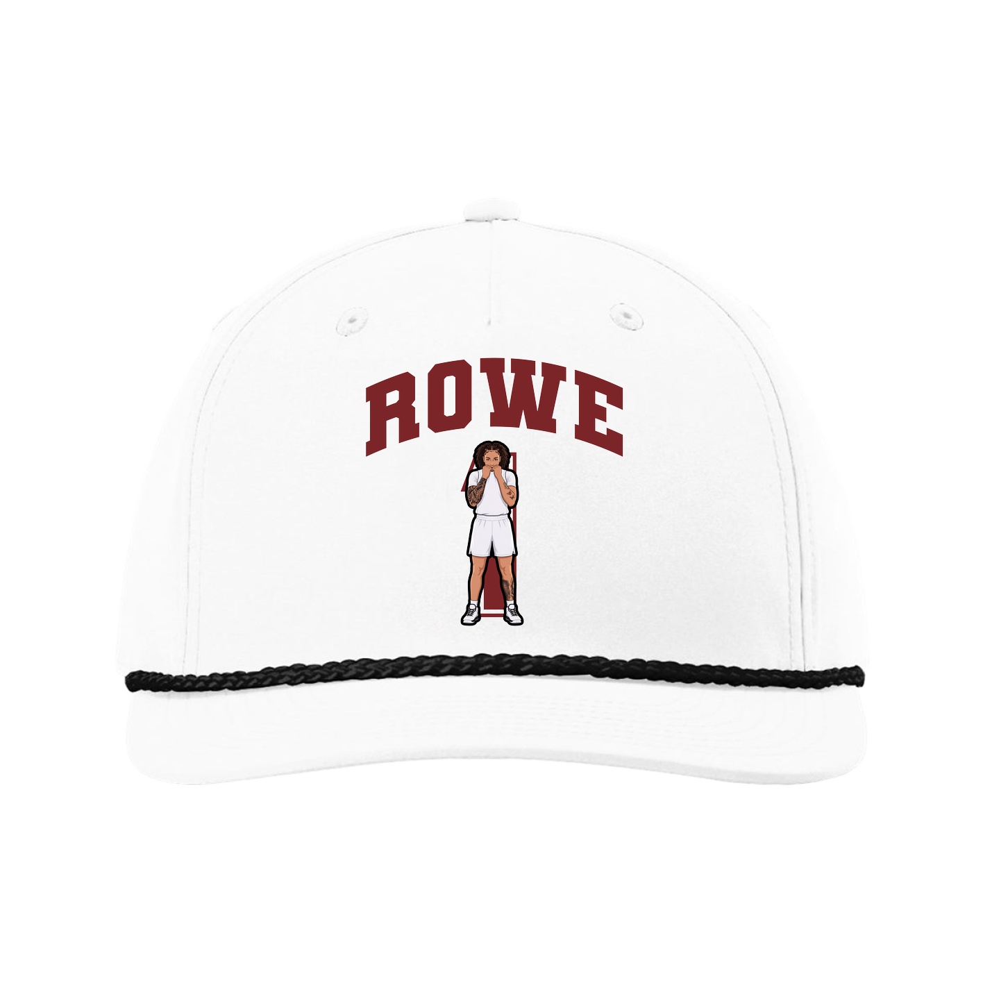 Five-Panel Classic Rope Cap — Number in White