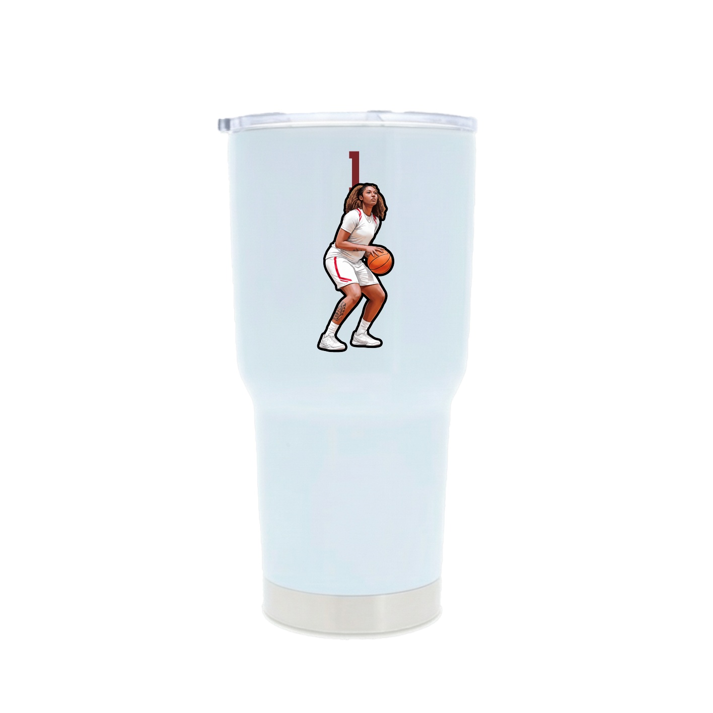 30oz Stainless Steel Tumbler — Number Top in White