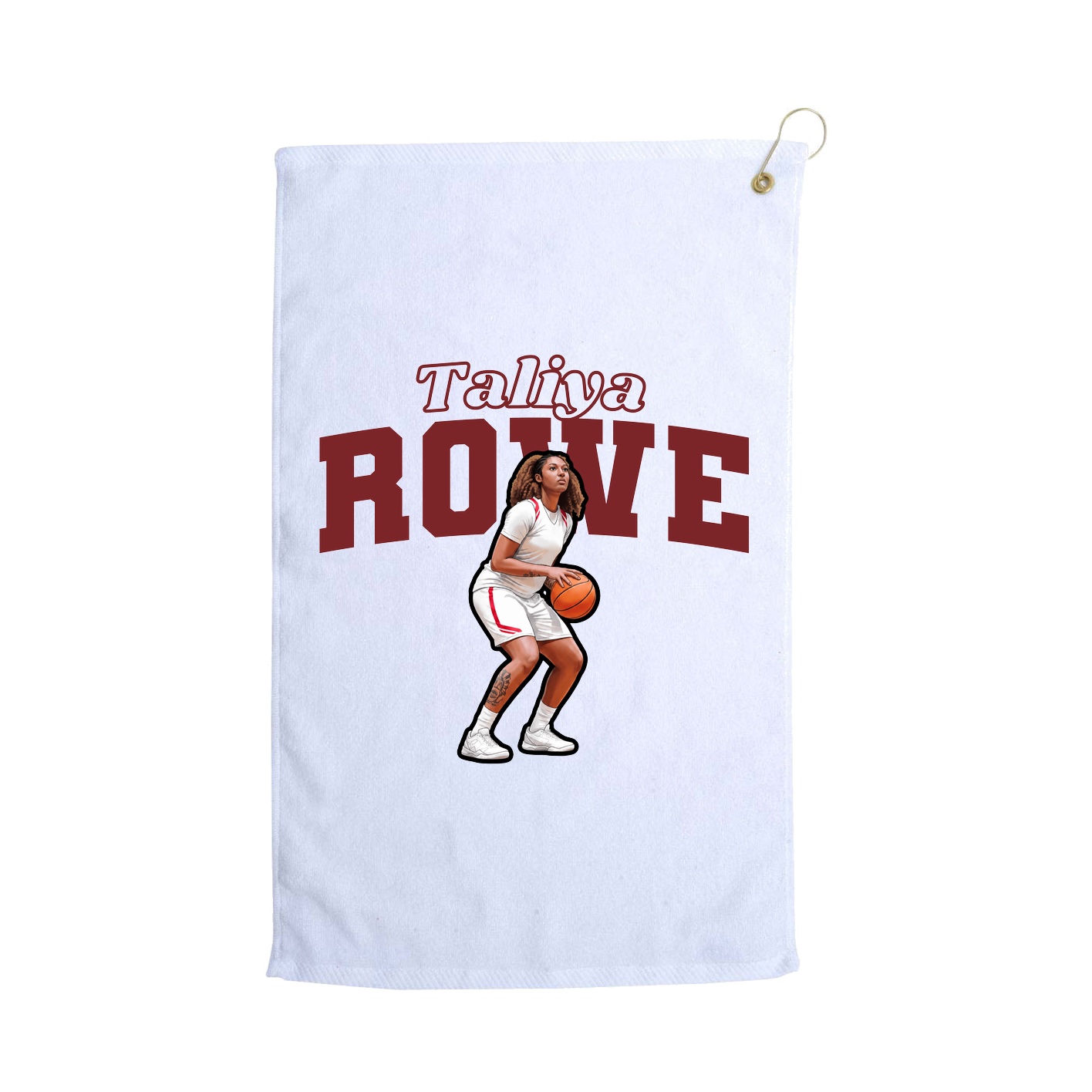 Golf Towel — Name Arch in White