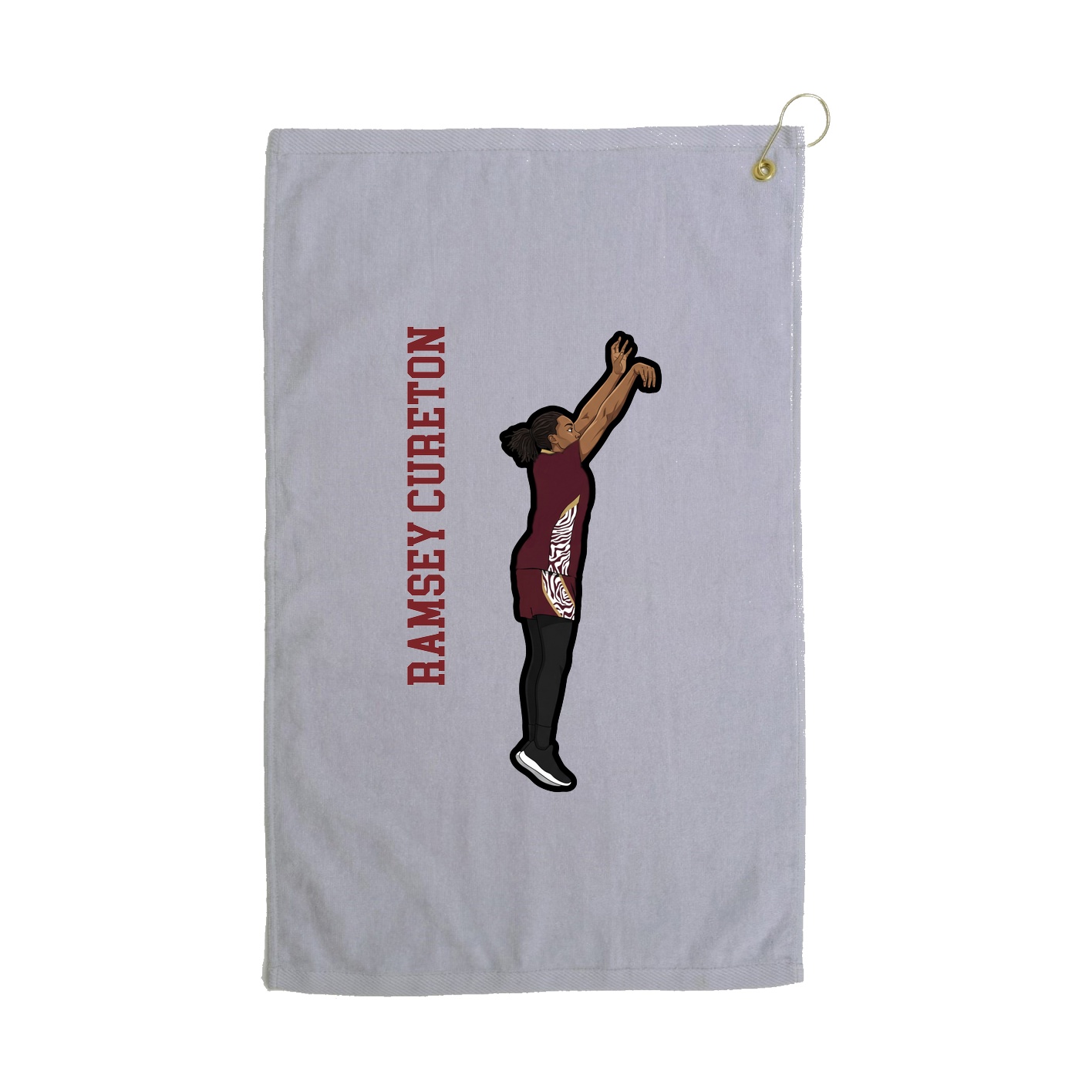 Golf Towel — Name Vertical in Grey