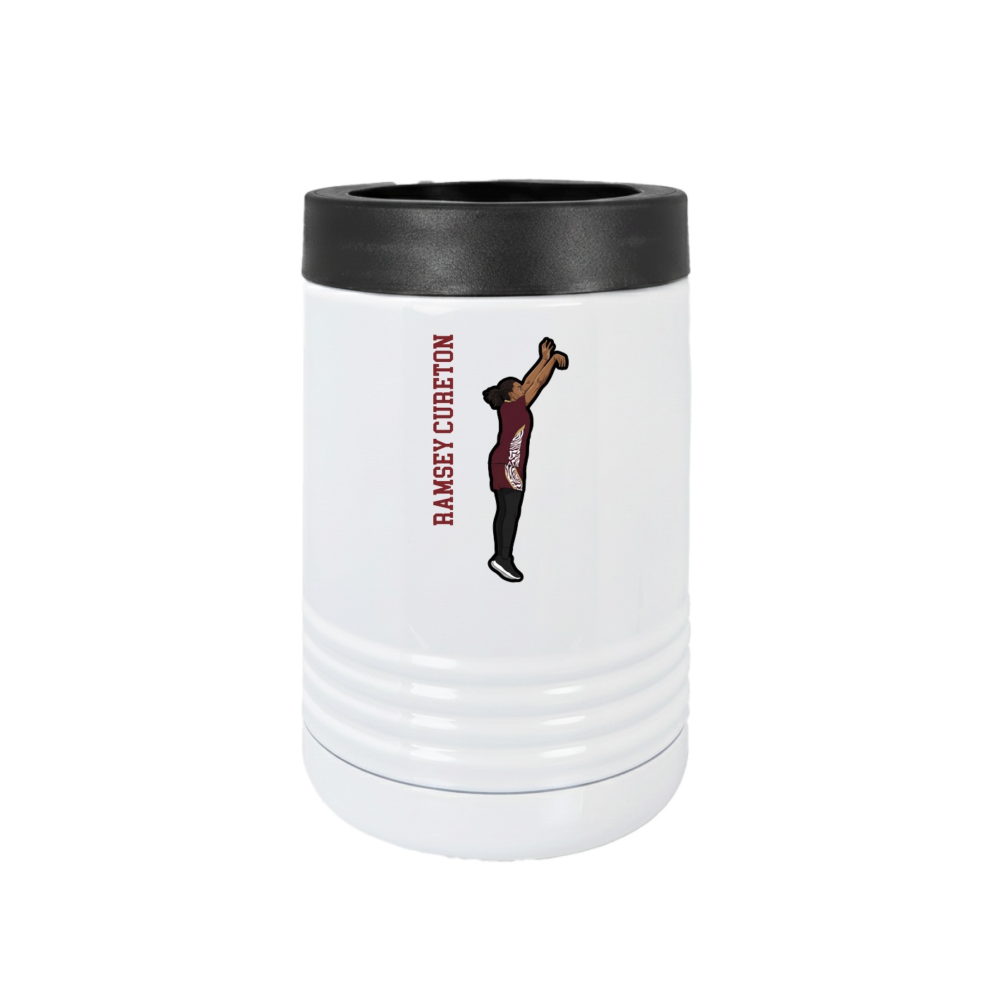Beverage Holder — Name Vertical in White