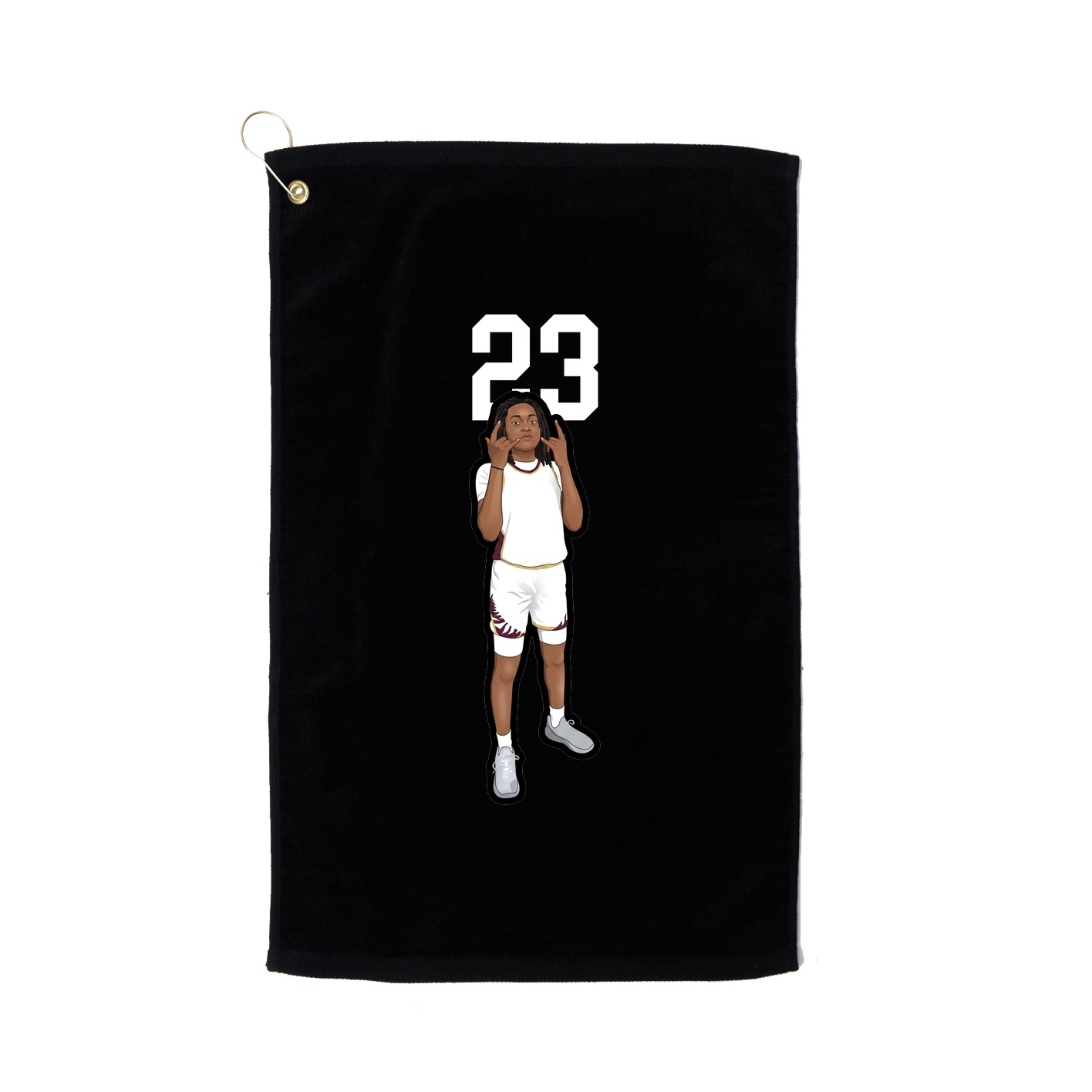 Golf Towel — Number Top in Black