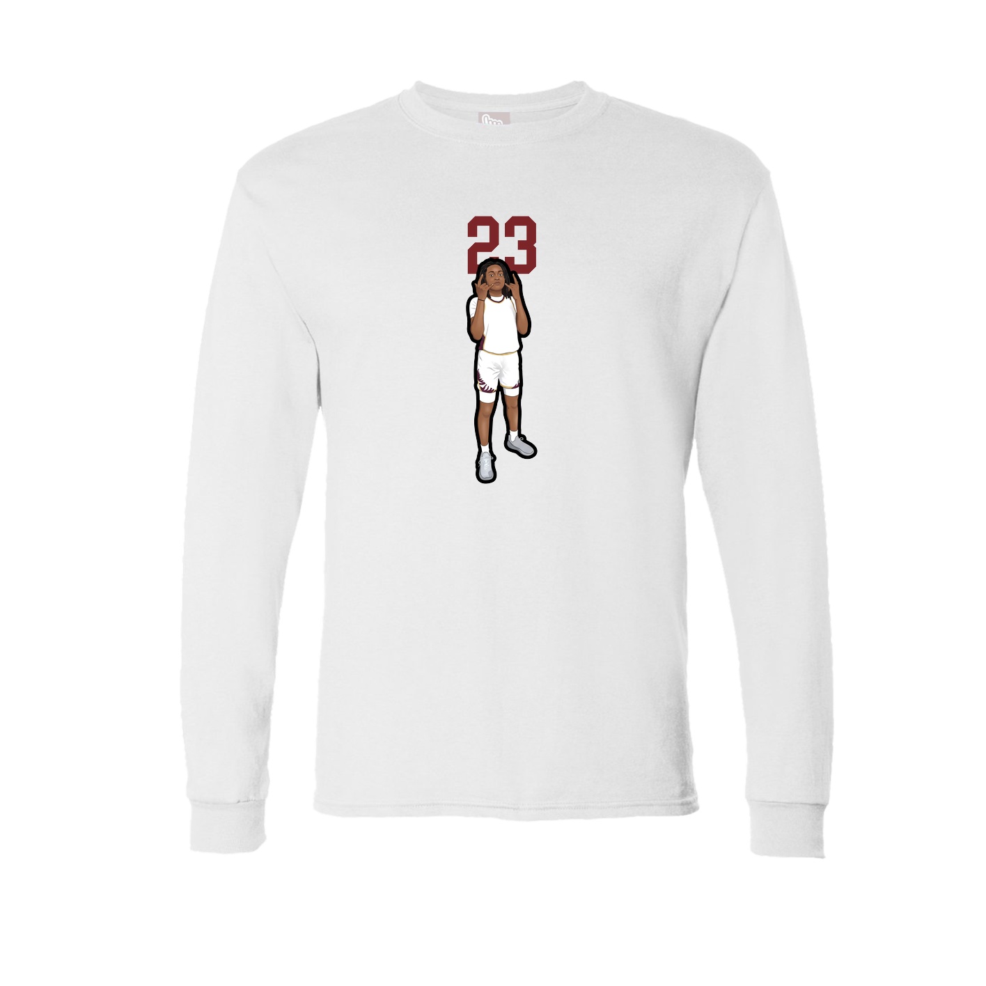 Long Sleeve Tee — Number Top in White